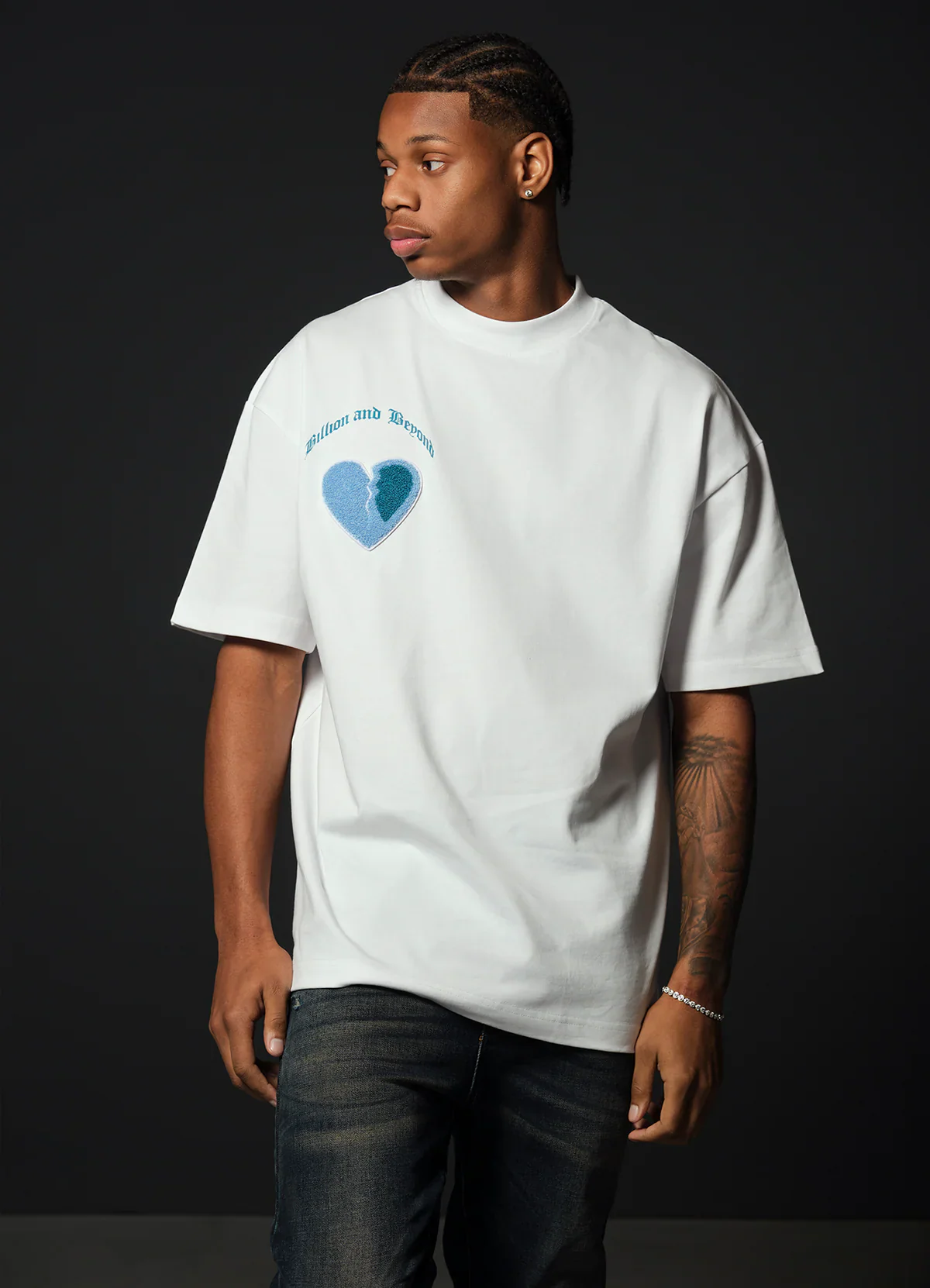 BILLION AND BEYOND - CRACK HEART - WHITE/BLUE - Image 2