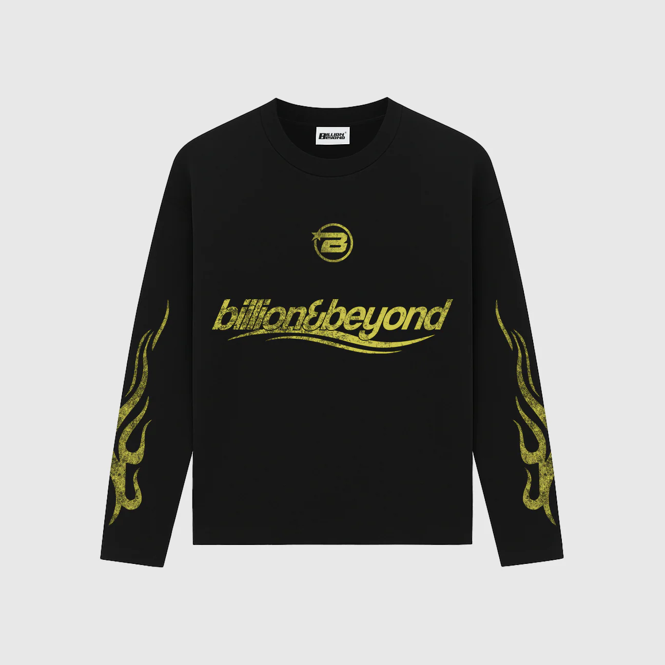 BILLION AND BEYOND - WAVE LONGSLEEVE - BLACK YELLOW
