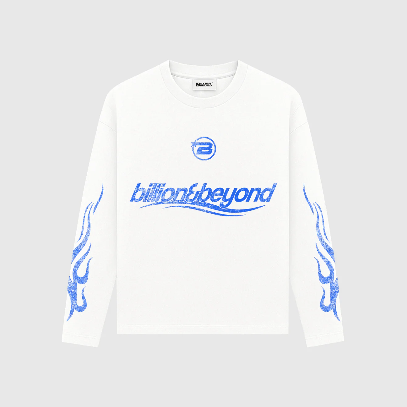 BILLION AND BEYOND - WAVE LONGSLEEVE - WHITE/BLUE