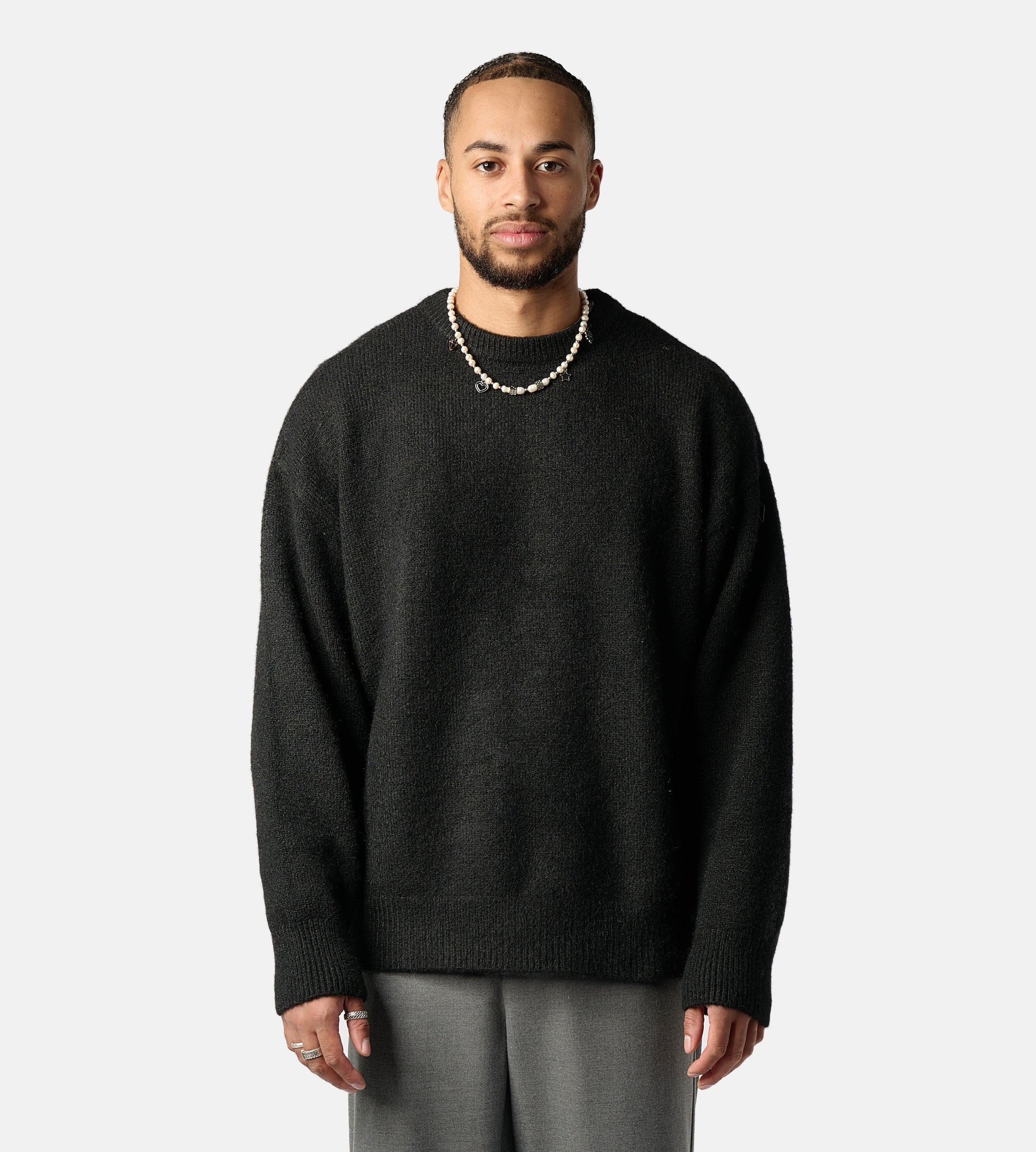 CHIQUE NOIR - BRUSHED KNITTED SWEATER BLACK - Image 3
