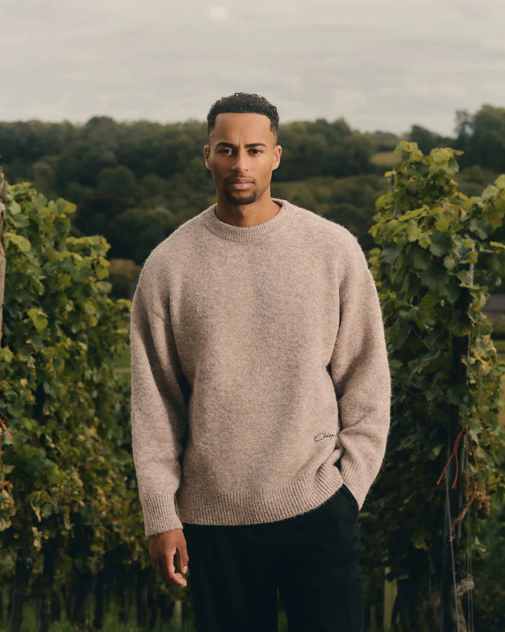 CHIQUE NOIR - BRUSHED KNITTED SWEATER BEIGE - Image 3