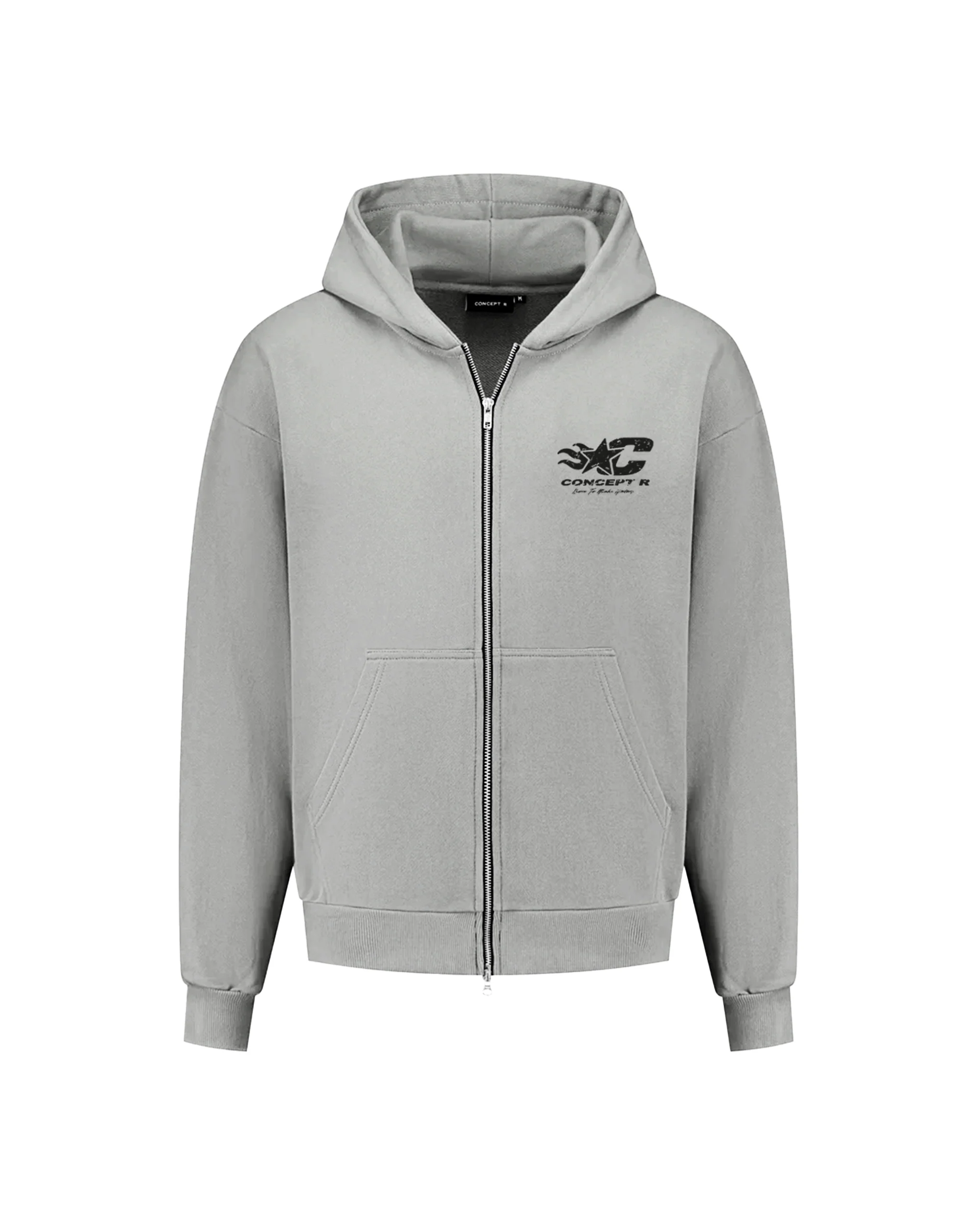 CONCEPT R - BORN TO INSPIRE ZIPPER HOODIE - GREY - Image 2