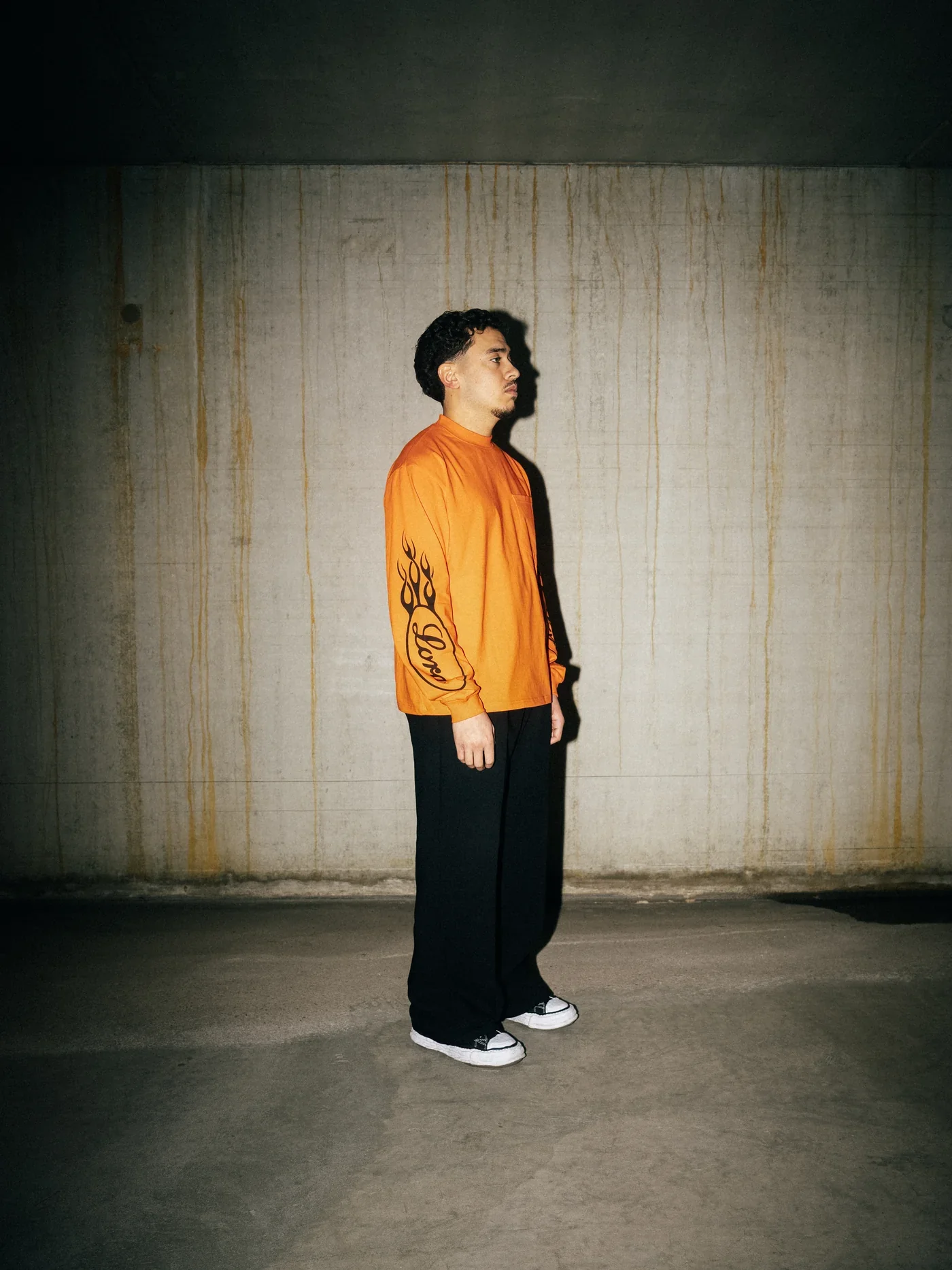 LORD CULTURE - LONG SLEEVE TEE - ORANGE BLACK - Image 4