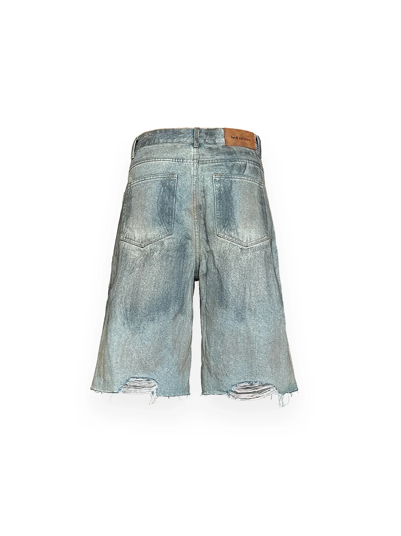 LORD CULTURE - RIPPED DENIM SHORTS – LIGHT BLUE - Image 2