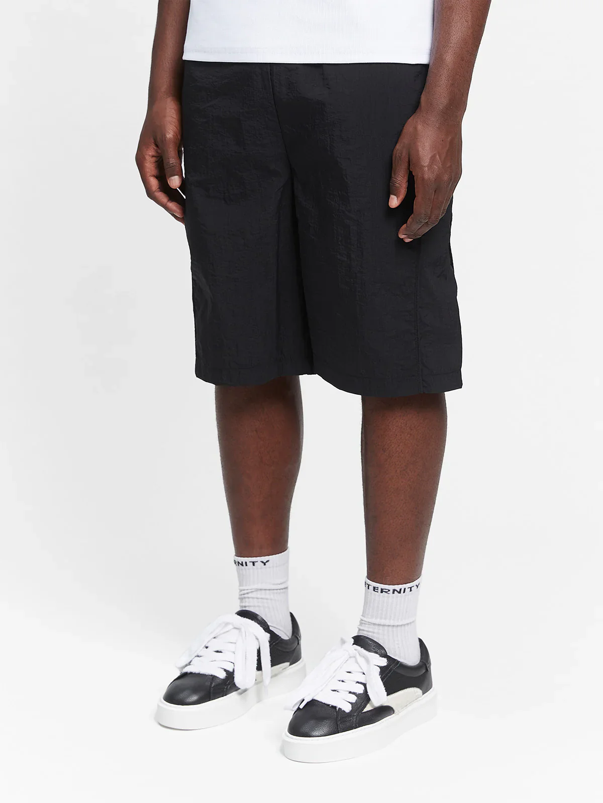 RETERNITY - BAGGY TRACK SHORTS - BLACK - Image 3