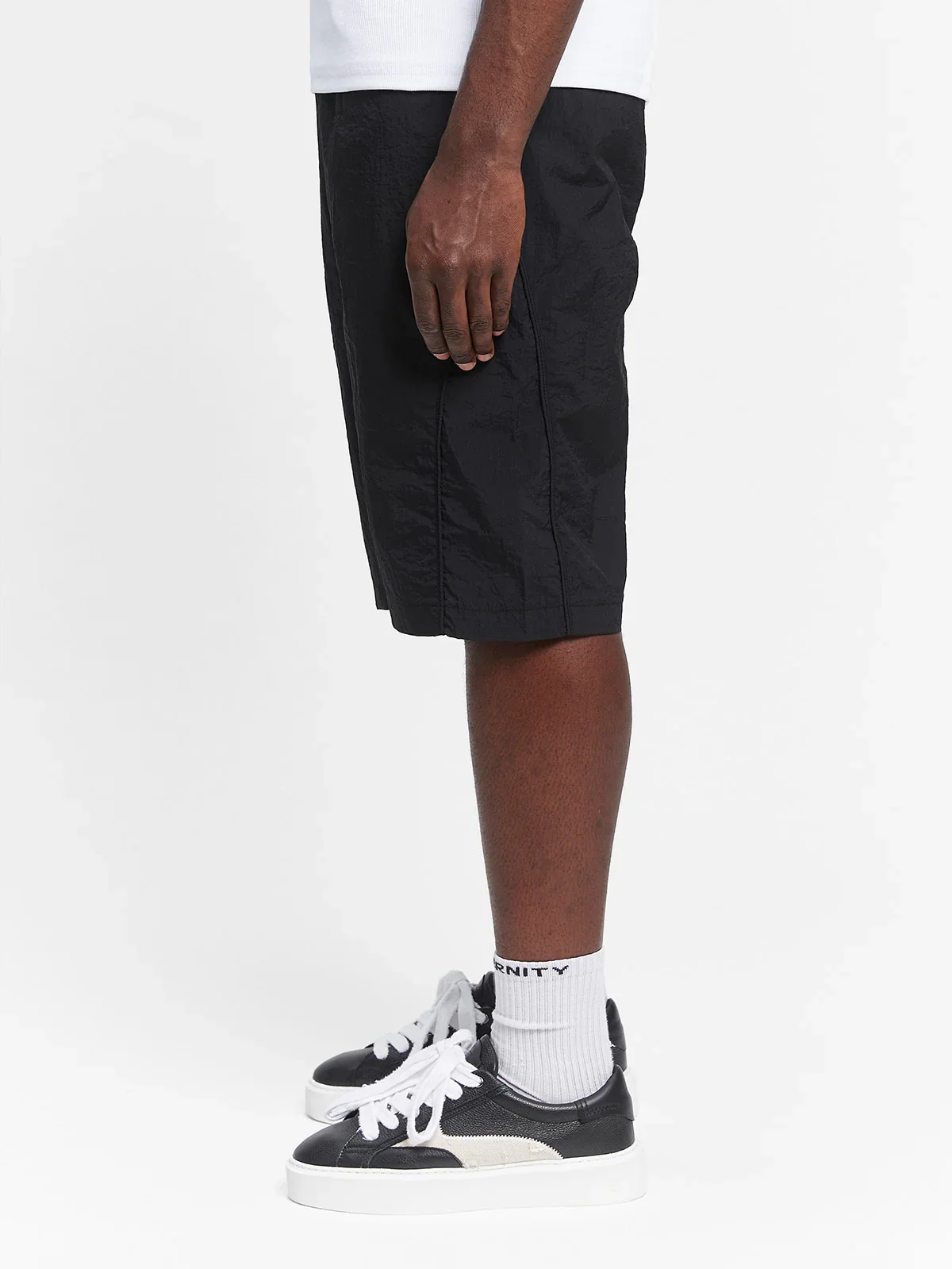 RETERNITY - BAGGY TRACK SHORTS - BLACK - Image 4