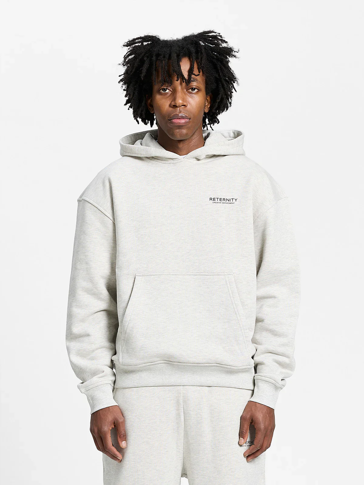RETERNITY- CREATIVE DEPT HOODIE - MELANGE GREY - Image 3