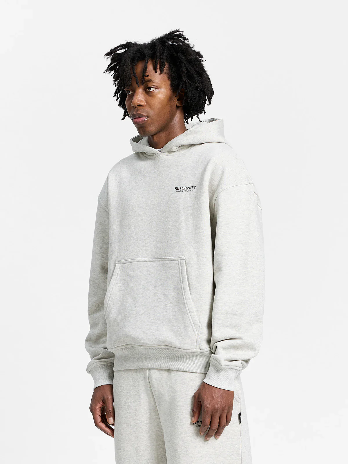 RETERNITY- CREATIVE DEPT HOODIE - MELANGE GREY - Image 4