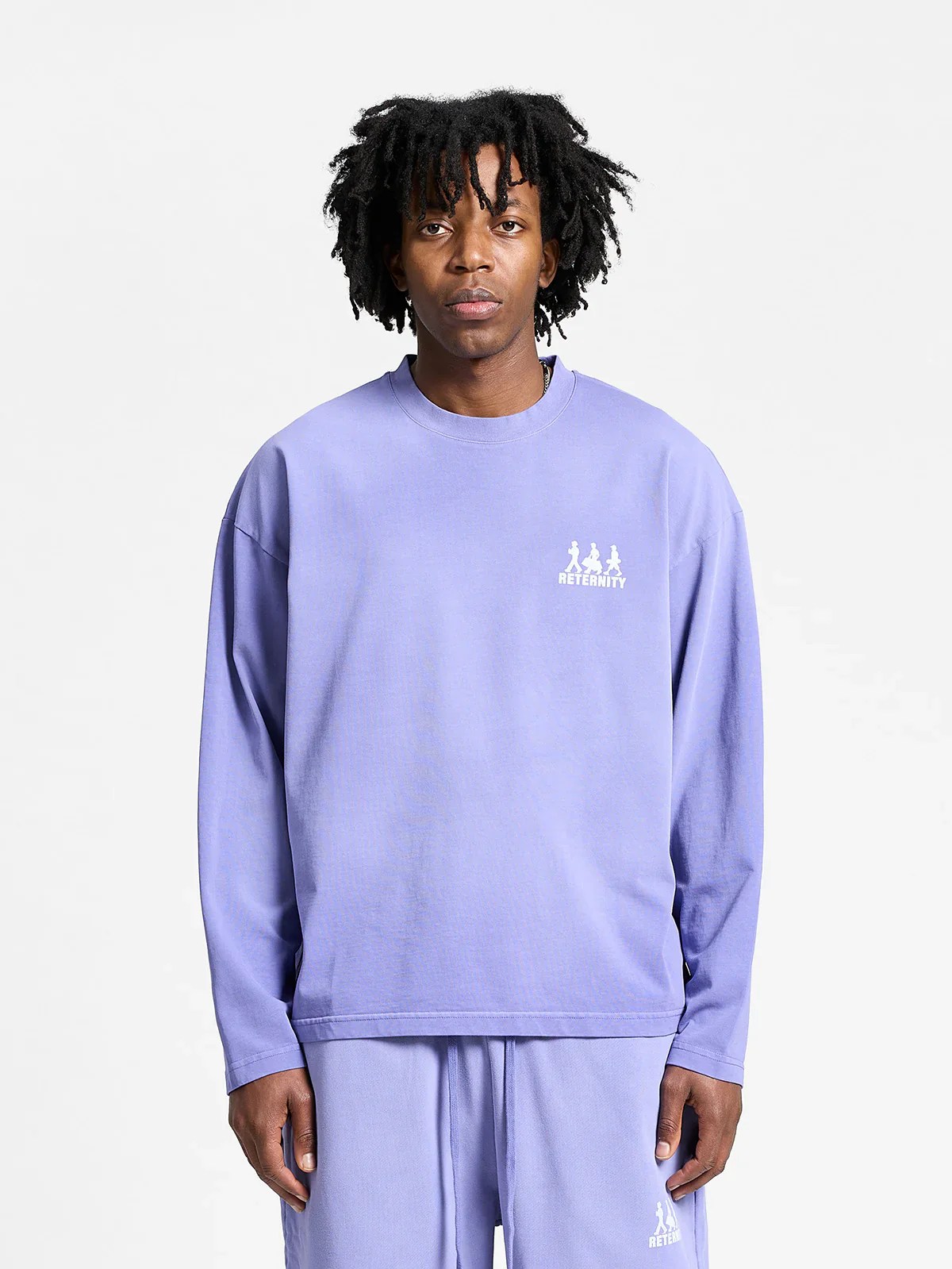 RETERNITY- CREATIVE DEPT LOGO LONGSLEEVE - WASHED PURPLE - Image 3