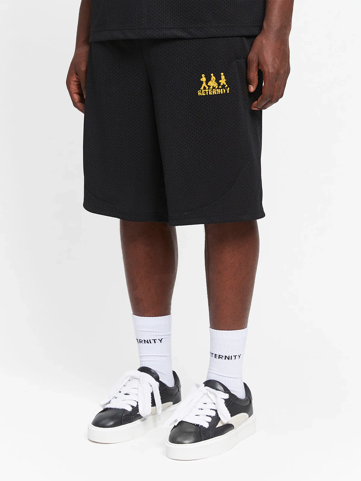 RETERNITY - CREATIVE DEPT LOGO MESH SHORTS - BLACK - Image 3