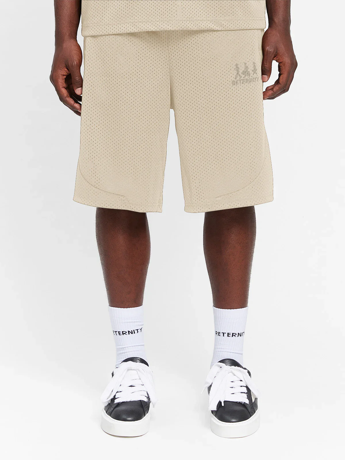 RETERNITY - CREATIVE DEPT LOGO MESH SHORTS - CREAM - Image 3