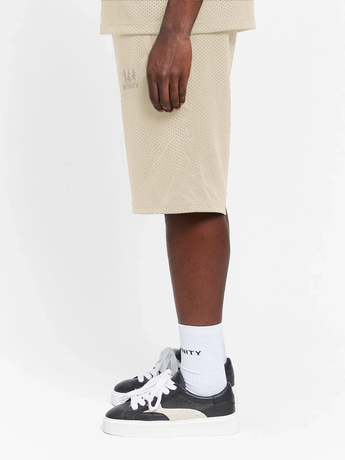 RETERNITY - CREATIVE DEPT LOGO MESH SHORTS - CREAM - Image 5