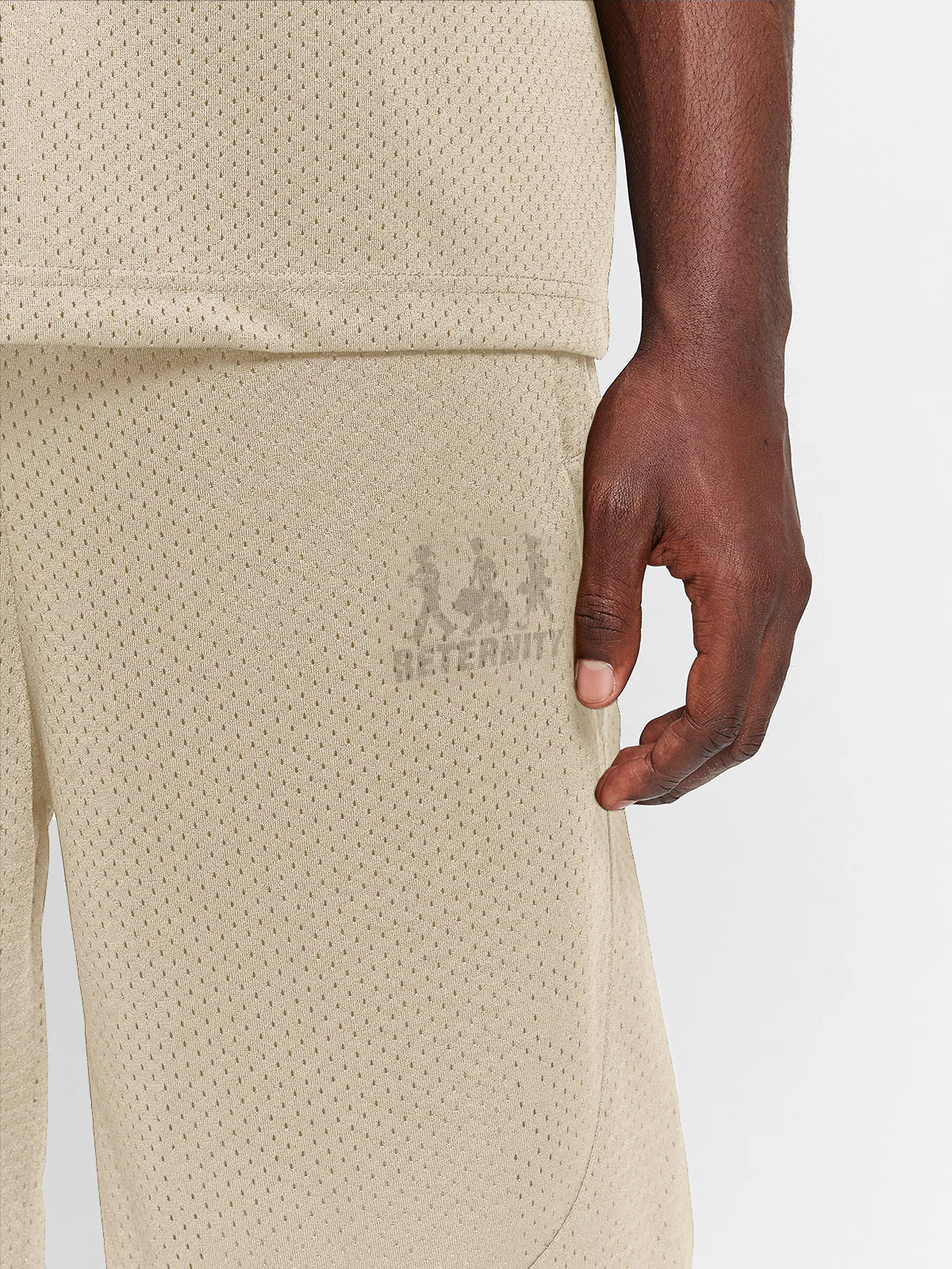 RETERNITY - CREATIVE DEPT LOGO MESH SHORTS - CREAM - Image 7