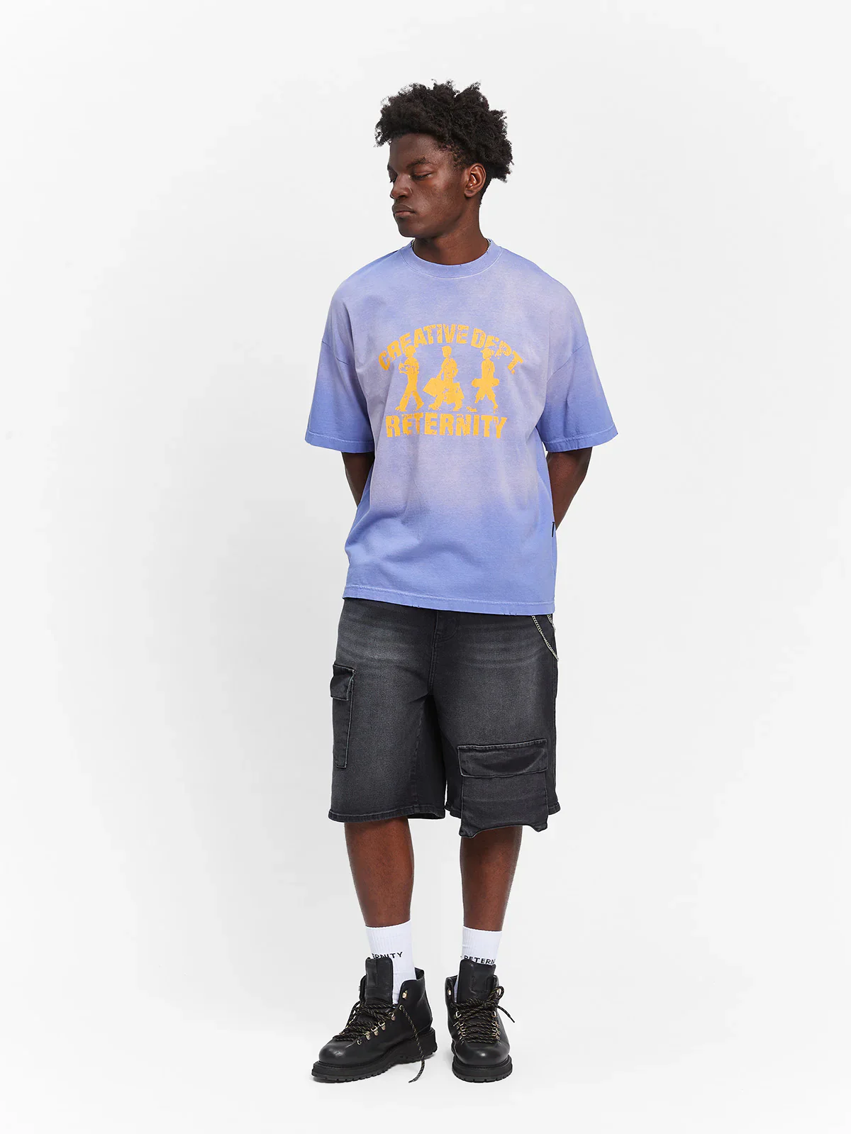 RETERNITY - CREATIVE DEPT LOGO T-SHIRT - WASHED PURPLE - Image 6