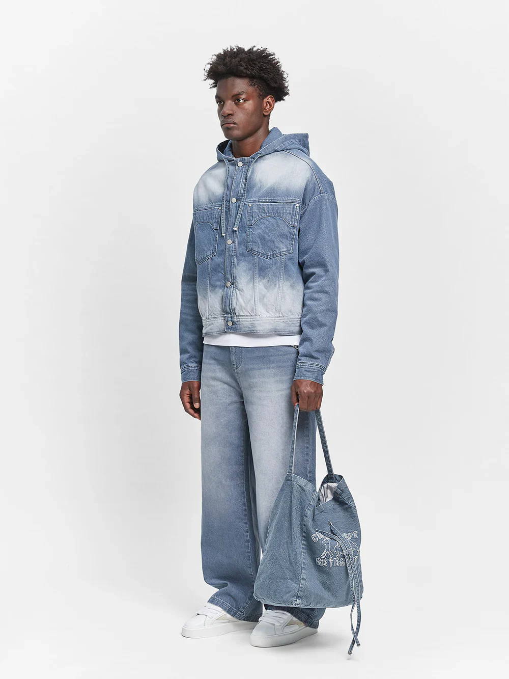 RETERNITY - CREATIVE DEPT LOGO TOTE BAG - BLUE DENIM - Image 3