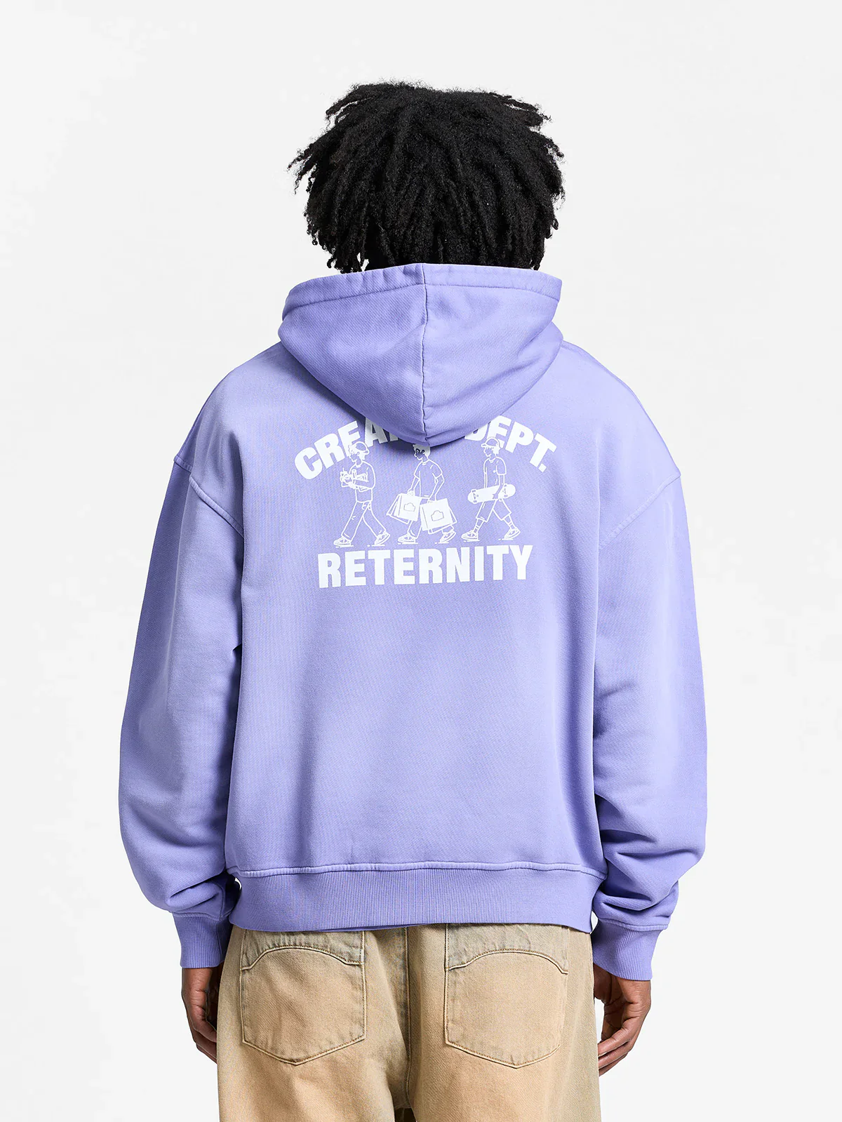 RETERNITY- CREATIVE DEPT LOGO ZIP-HOODIE - WASHED PURPLE - Image 6