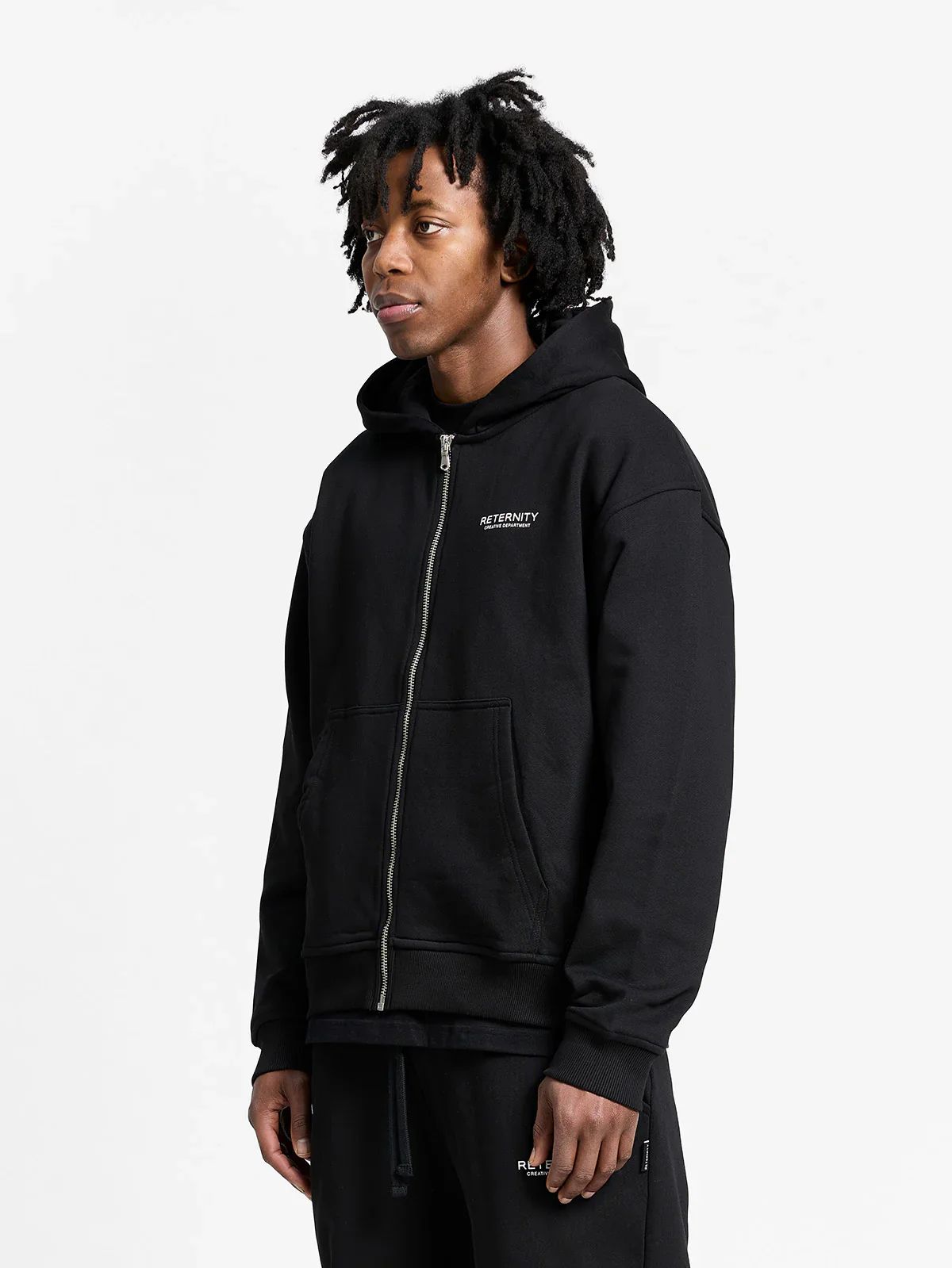 RETERNITY- CREATIVE DEPT ZIP-HOODIE - BLACK - Image 4