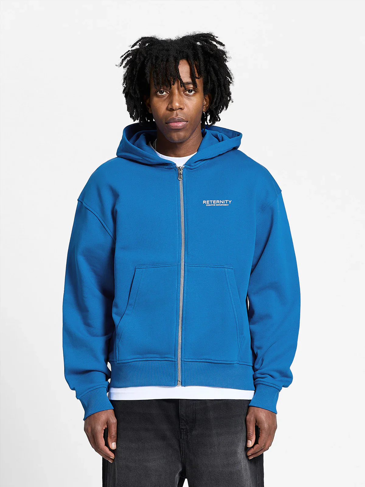 RETERNITY- CREATIVE DEPT ZIP-HOODIE - BLUE - Image 3