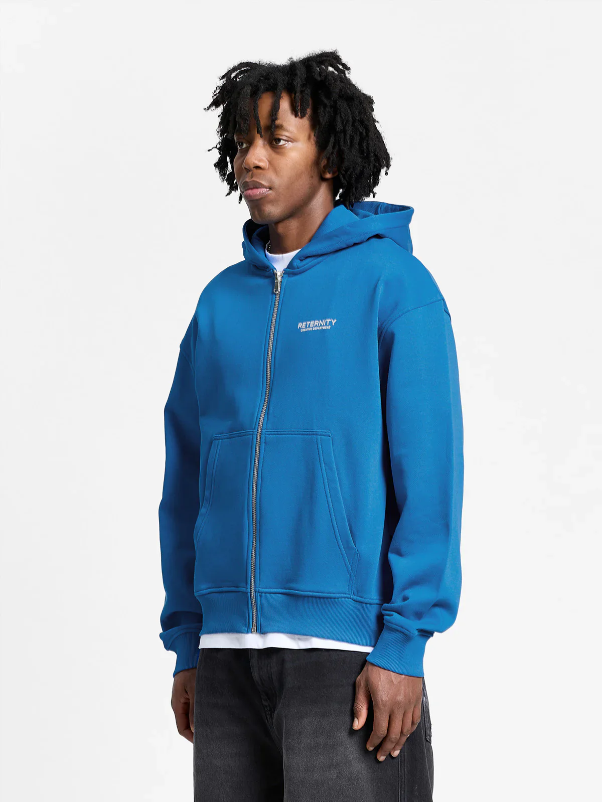 RETERNITY- CREATIVE DEPT ZIP-HOODIE - BLUE - Image 4