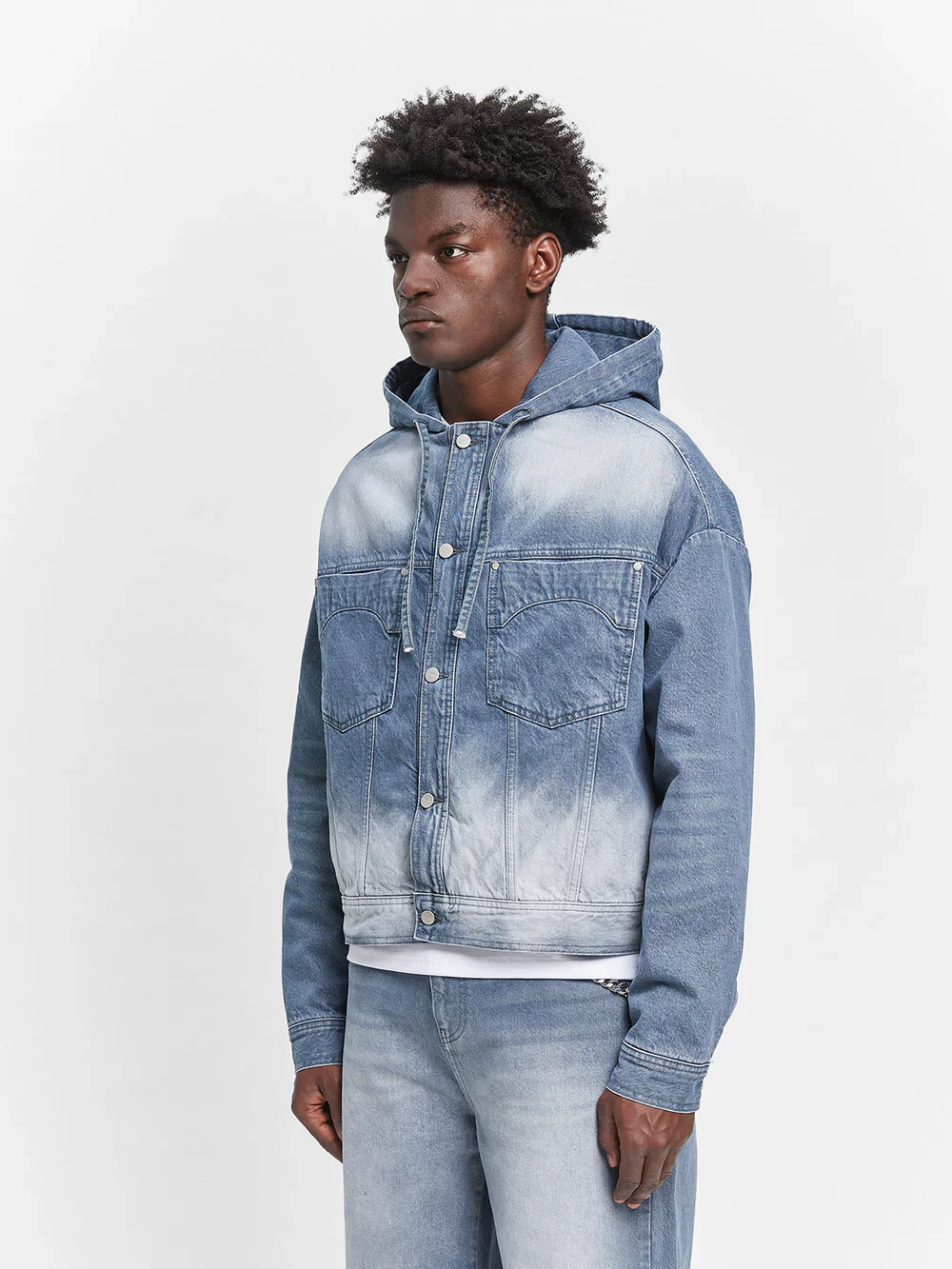 RETERNITY - ESSENTIAL DENIM JACKET - STONE BLUE - Image 3