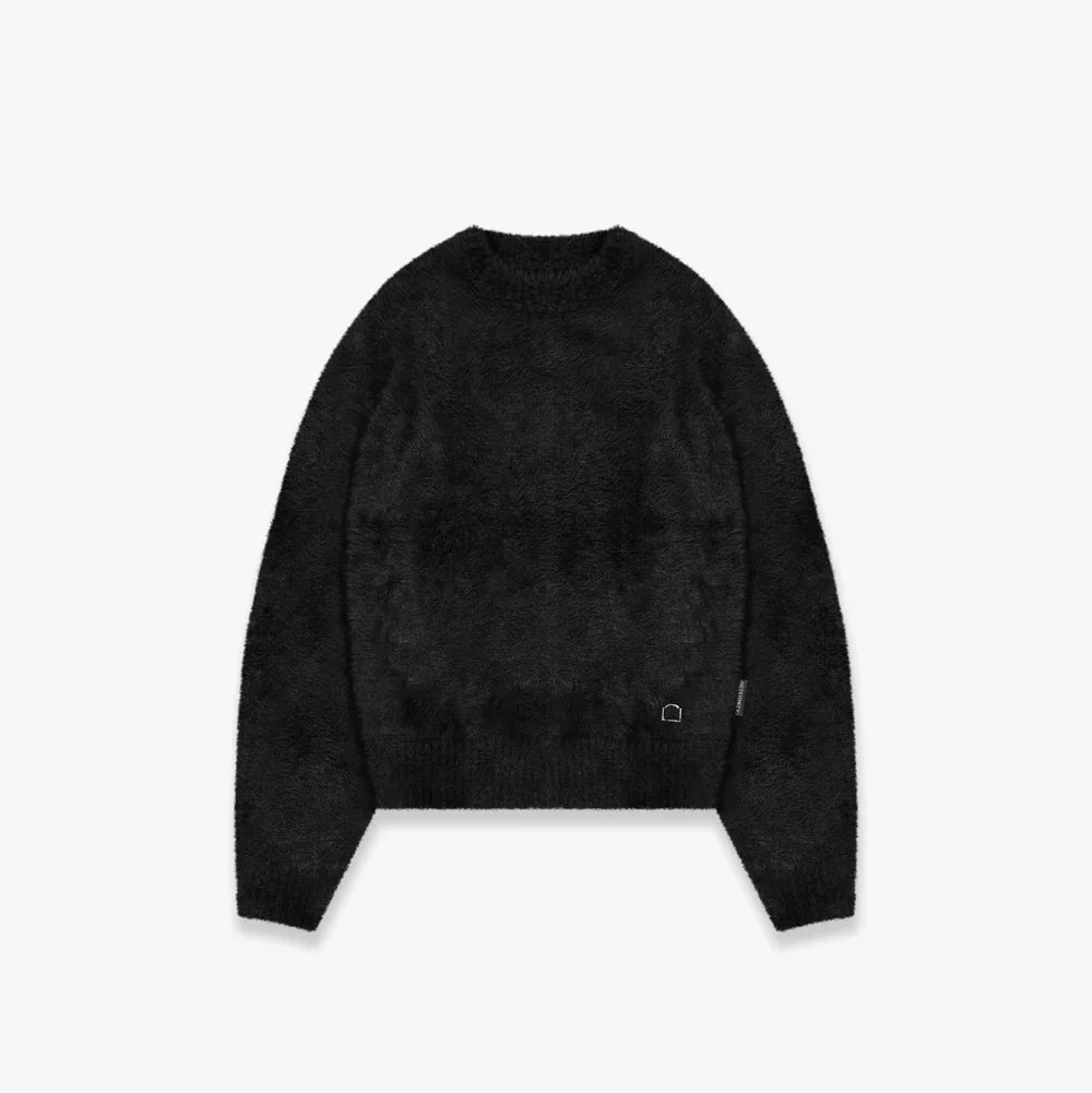 RETERNITY - ESSENTIAL FURRY KNIT SWEATER - BLACK