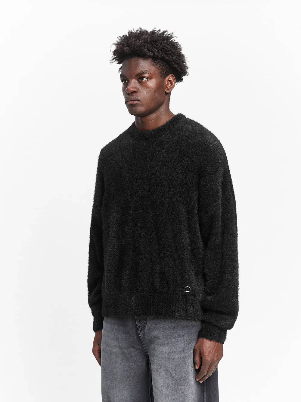 RETERNITY - ESSENTIAL FURRY KNIT SWEATER - BLACK - Image 3