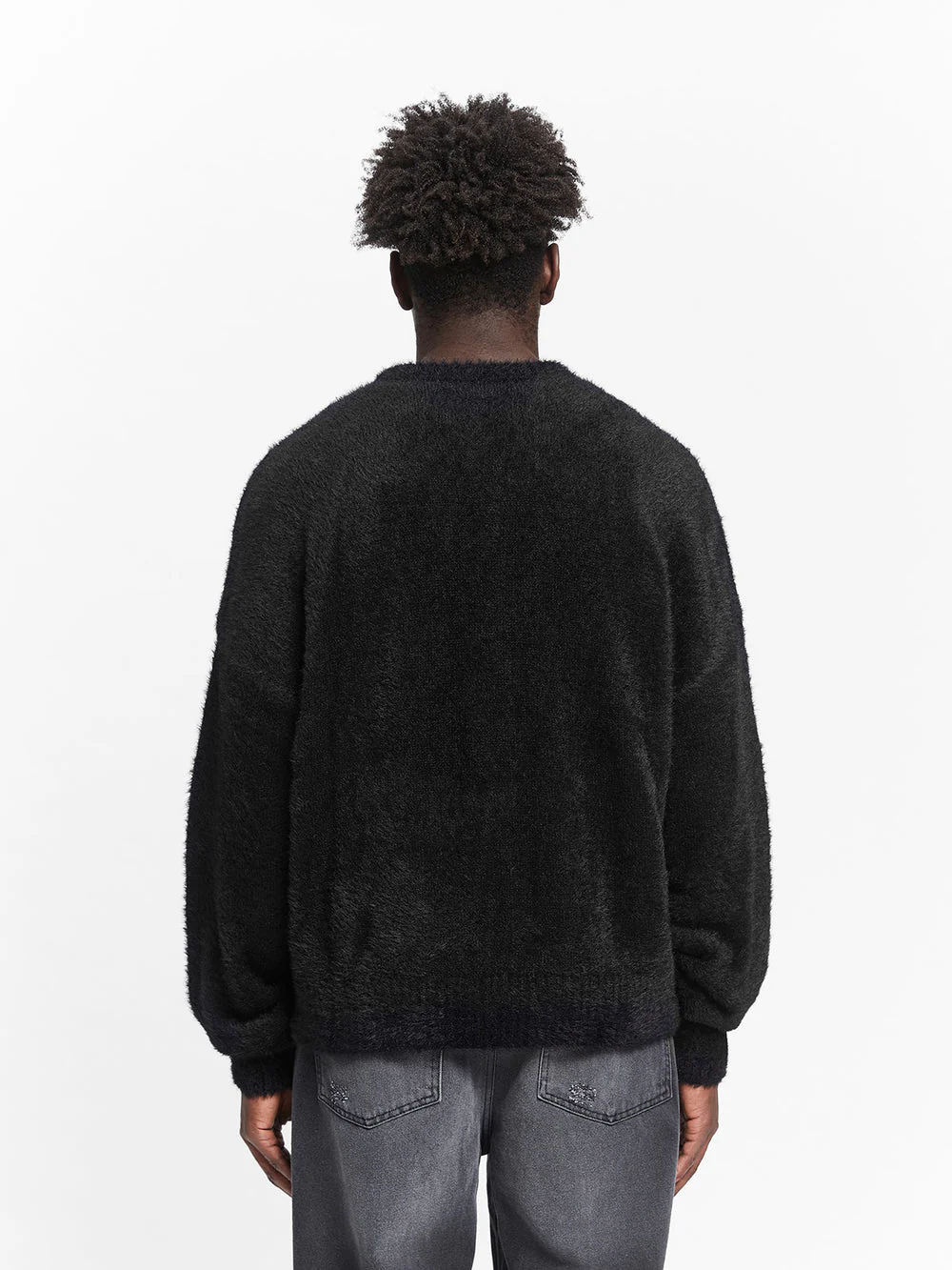 RETERNITY - ESSENTIAL FURRY KNIT SWEATER - BLACK - Image 5