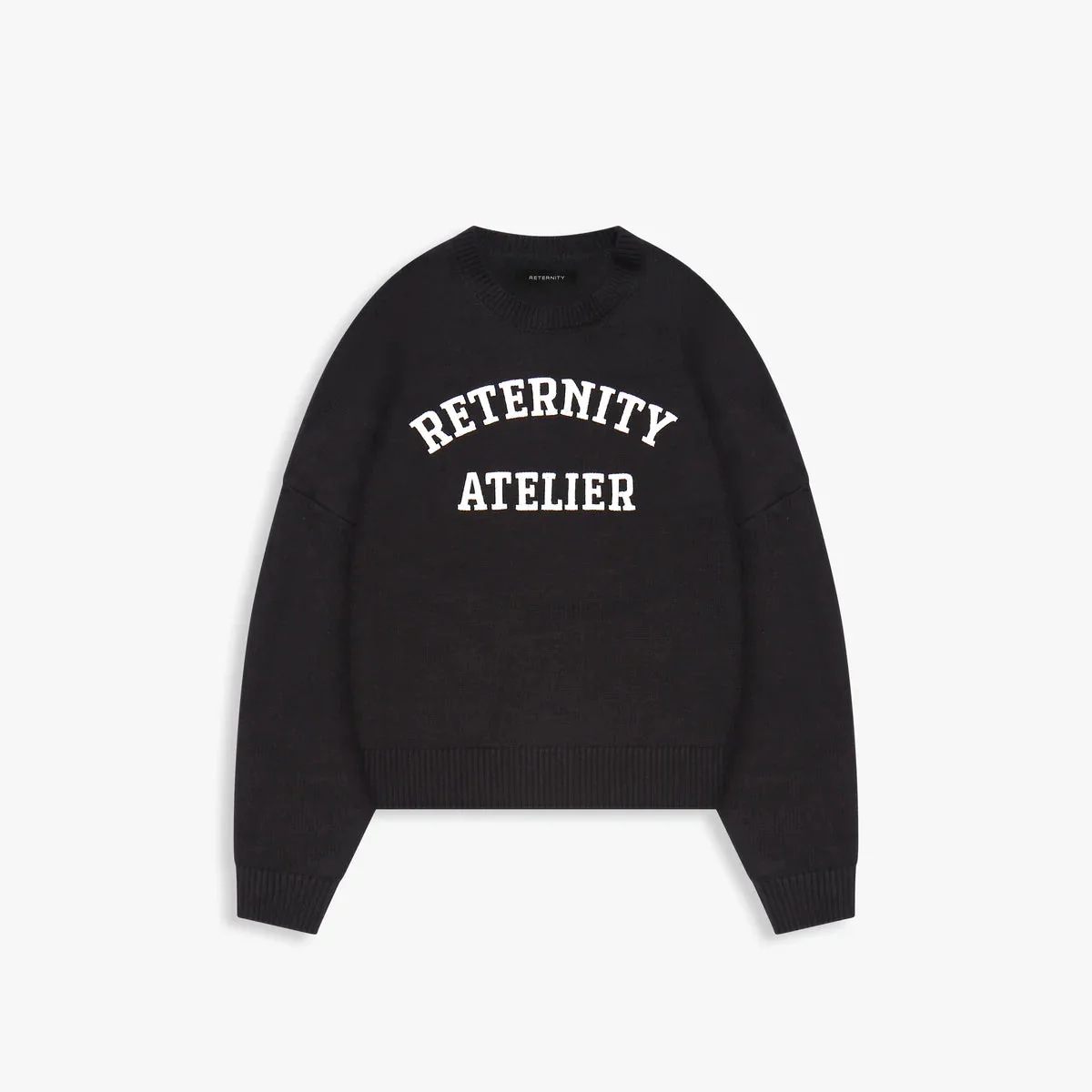 RETERNITY-ÉVÉNIE LOGO KNIT SWEATER - BLACK