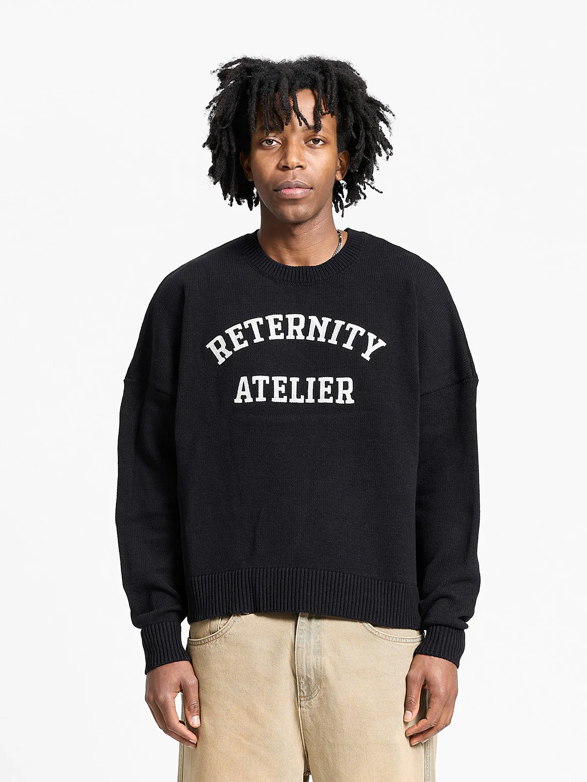 RETERNITY-ÉVÉNIE LOGO KNIT SWEATER - BLACK - Image 2