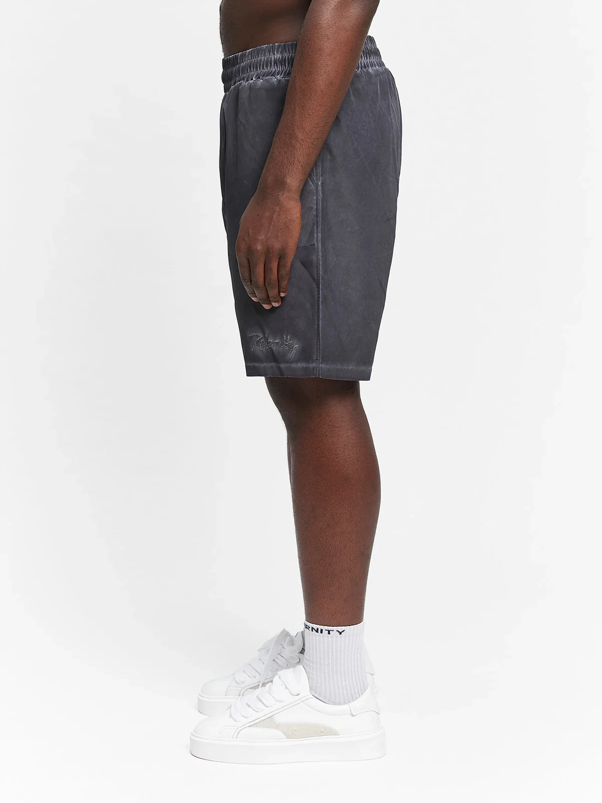 RETERNITY - OIL WASHED SWIM SHORTS - BLACK - Image 4