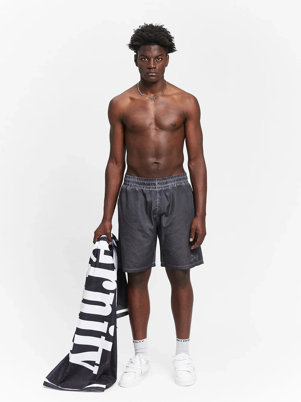 RETERNITY - OIL WASHED SWIM SHORTS - BLACK - Image 6