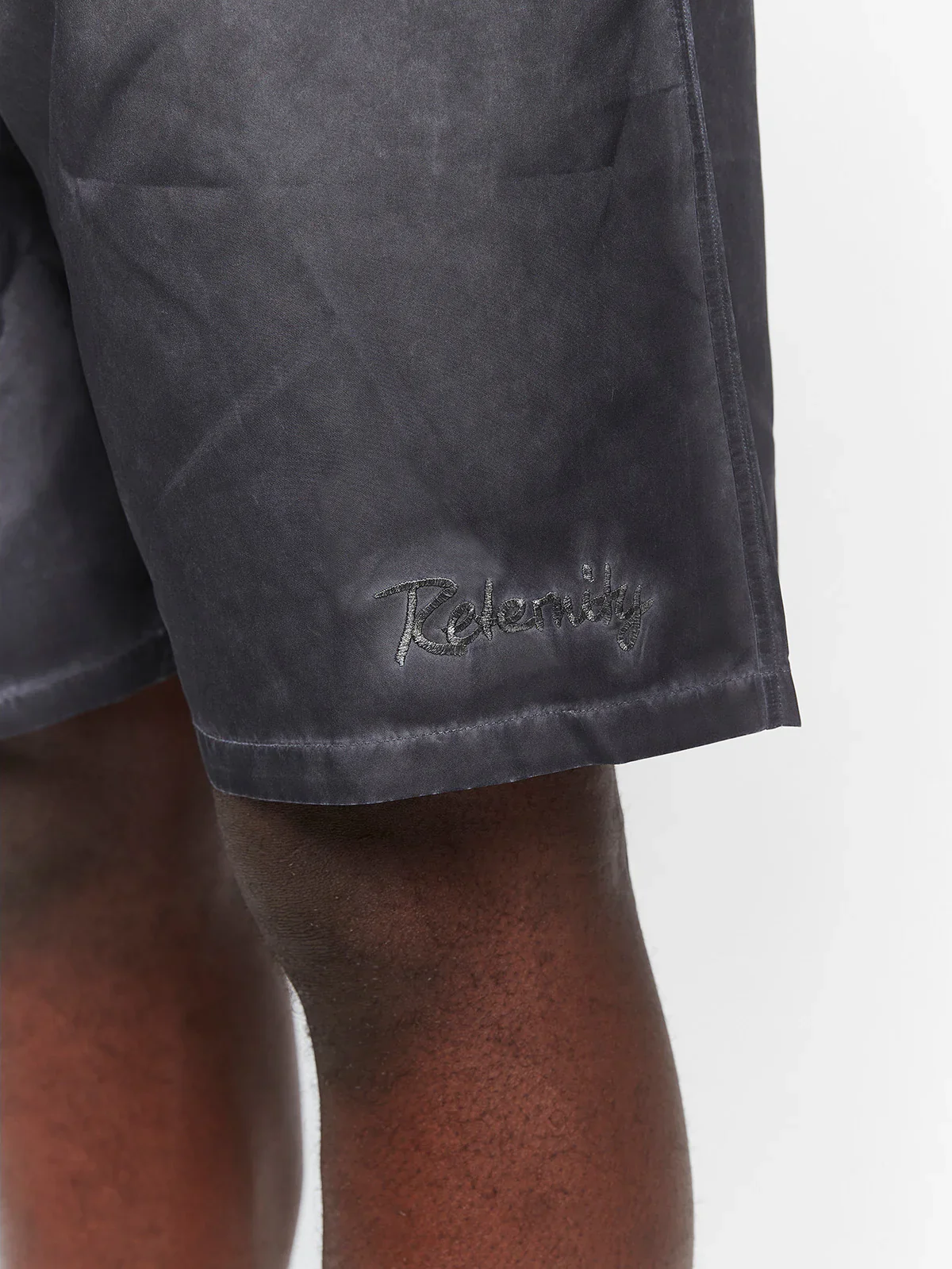 RETERNITY - OIL WASHED SWIM SHORTS - BLACK - Image 7