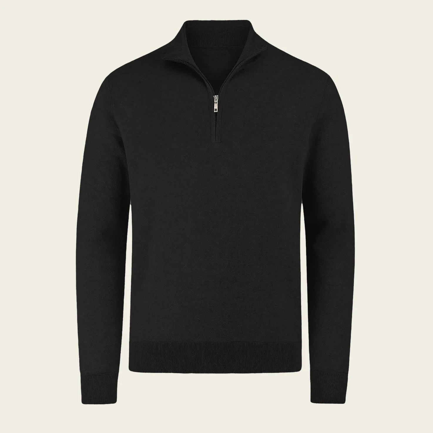 RIMA - CASHWOOL HALFZIP SWEATER BLACK
