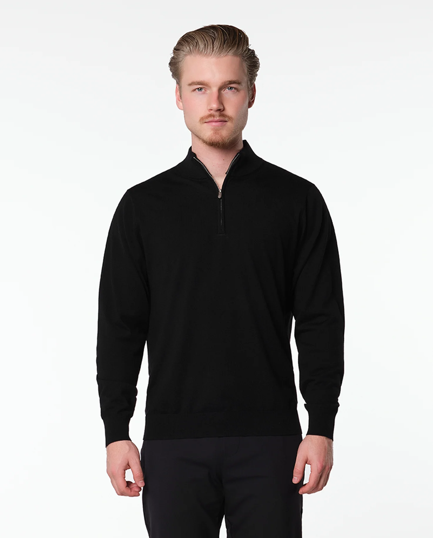 RIMA - CASHWOOL HALFZIP SWEATER BLACK - Image 2