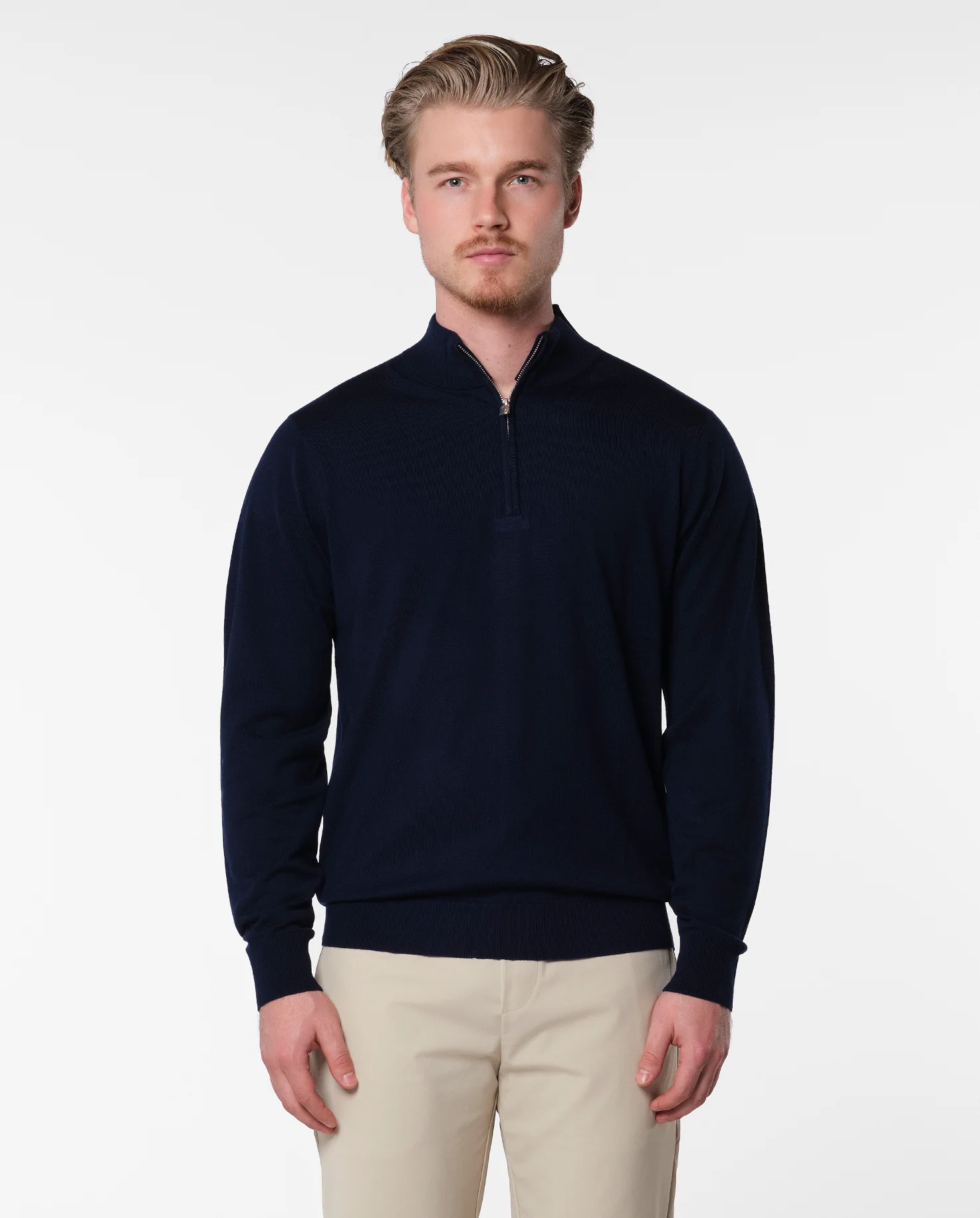 RIMA - CASHWOOL HALFZIP SWEATER NAVY - Image 2