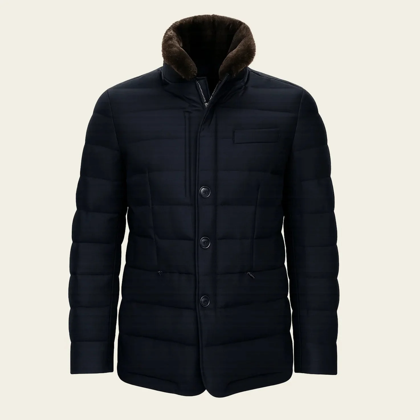 RIMA - FURNECK DOWN COAT - NAVY