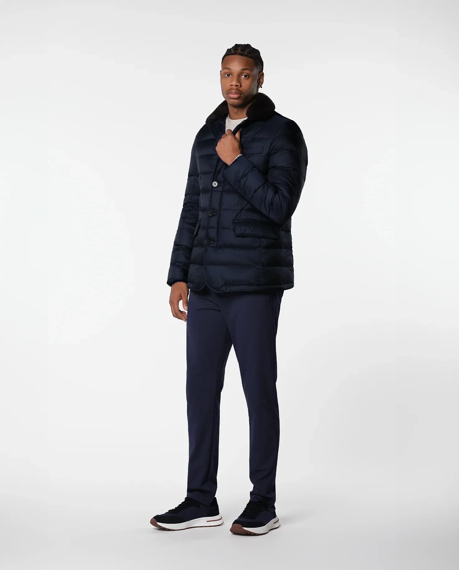 RIMA - FURNECK DOWN COAT - NAVY - Image 4