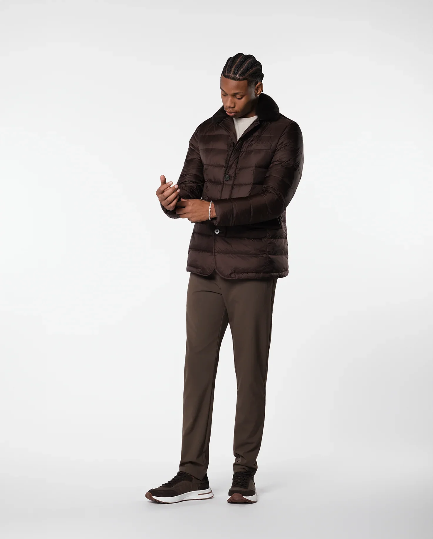 RIMA - FURNECK DOWN COAT - BROWN - Image 4