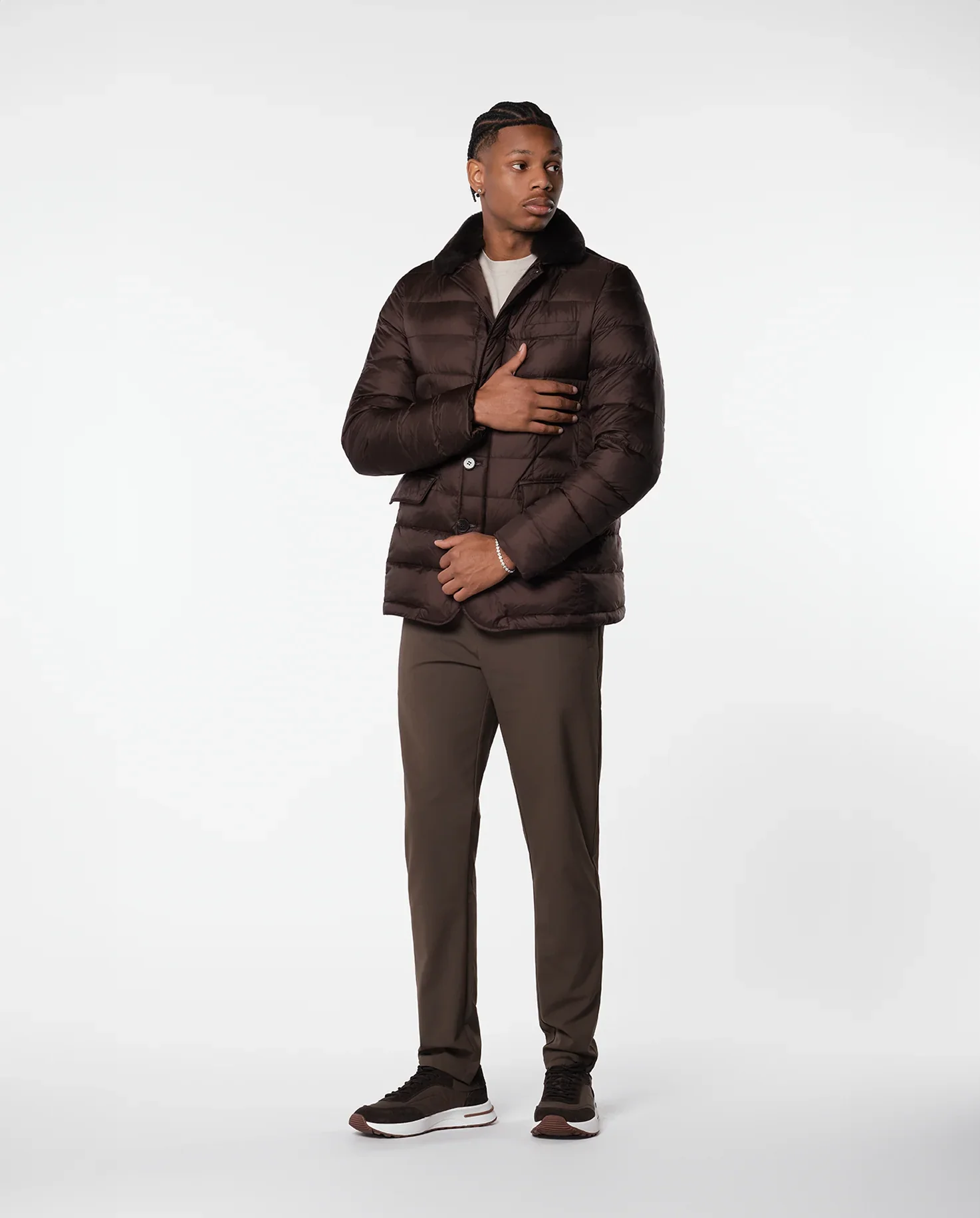 RIMA - FURNECK DOWN COAT - BROWN - Image 5