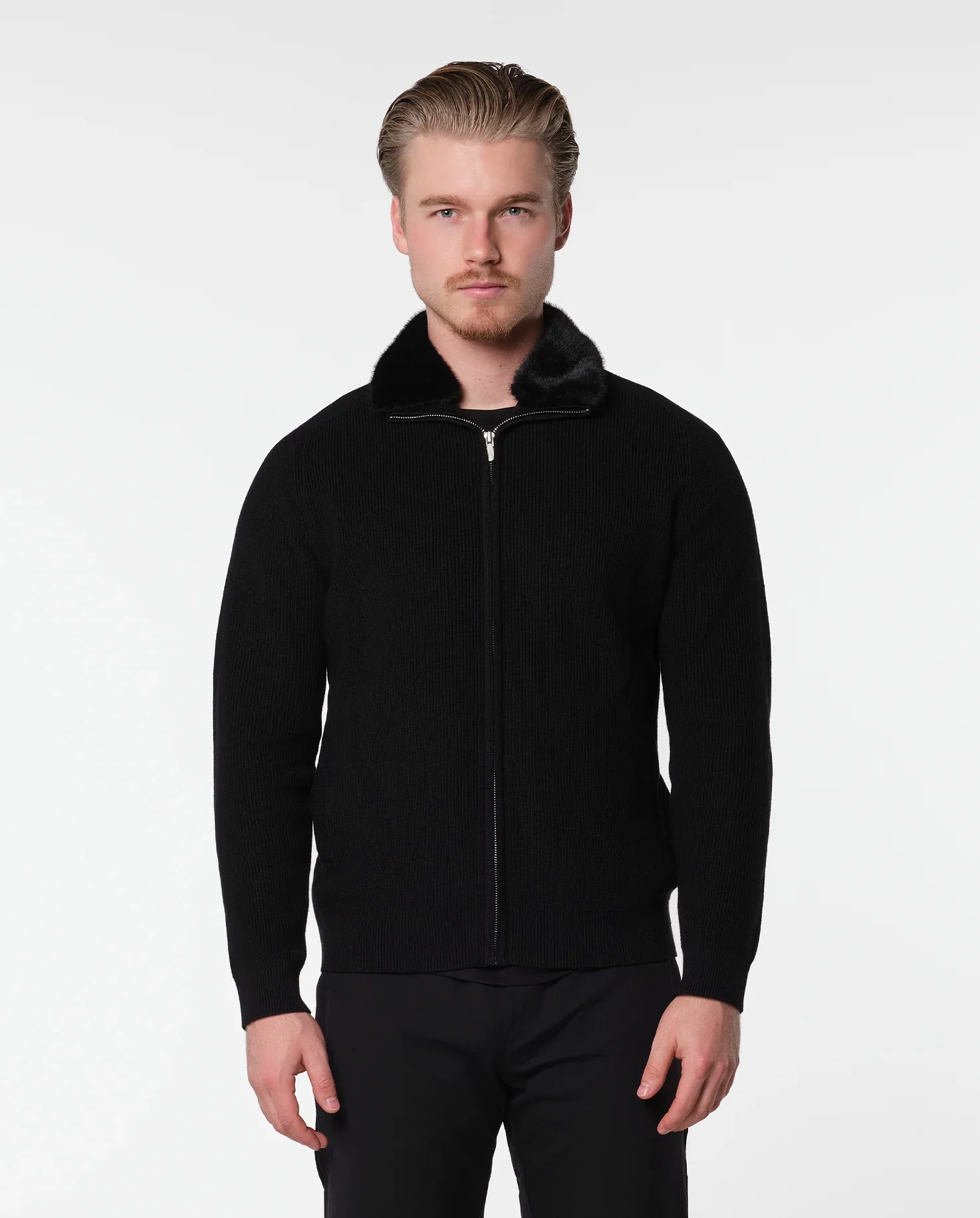 RIMA - FURNECK JACKET - BLACK - Image 3