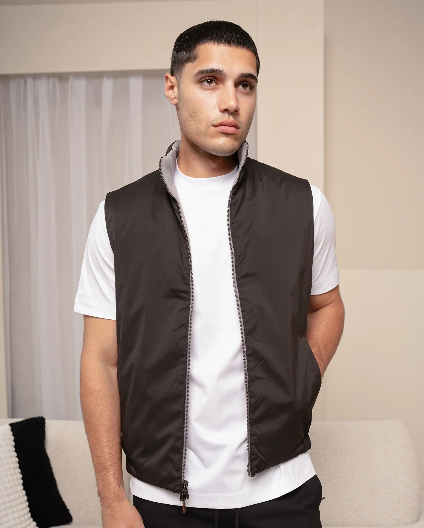RIMA - REVERSIBLE VEST - BLACK/GREY - Image 3