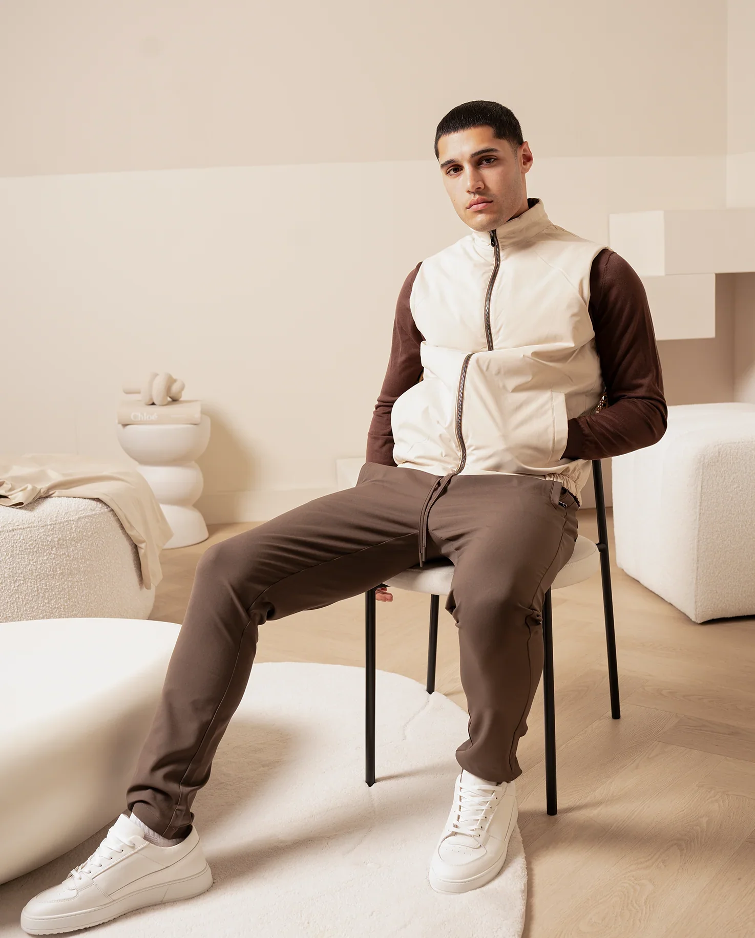 RIMA - REVERSIBLE VEST - EBONY/BEIGE - Image 12