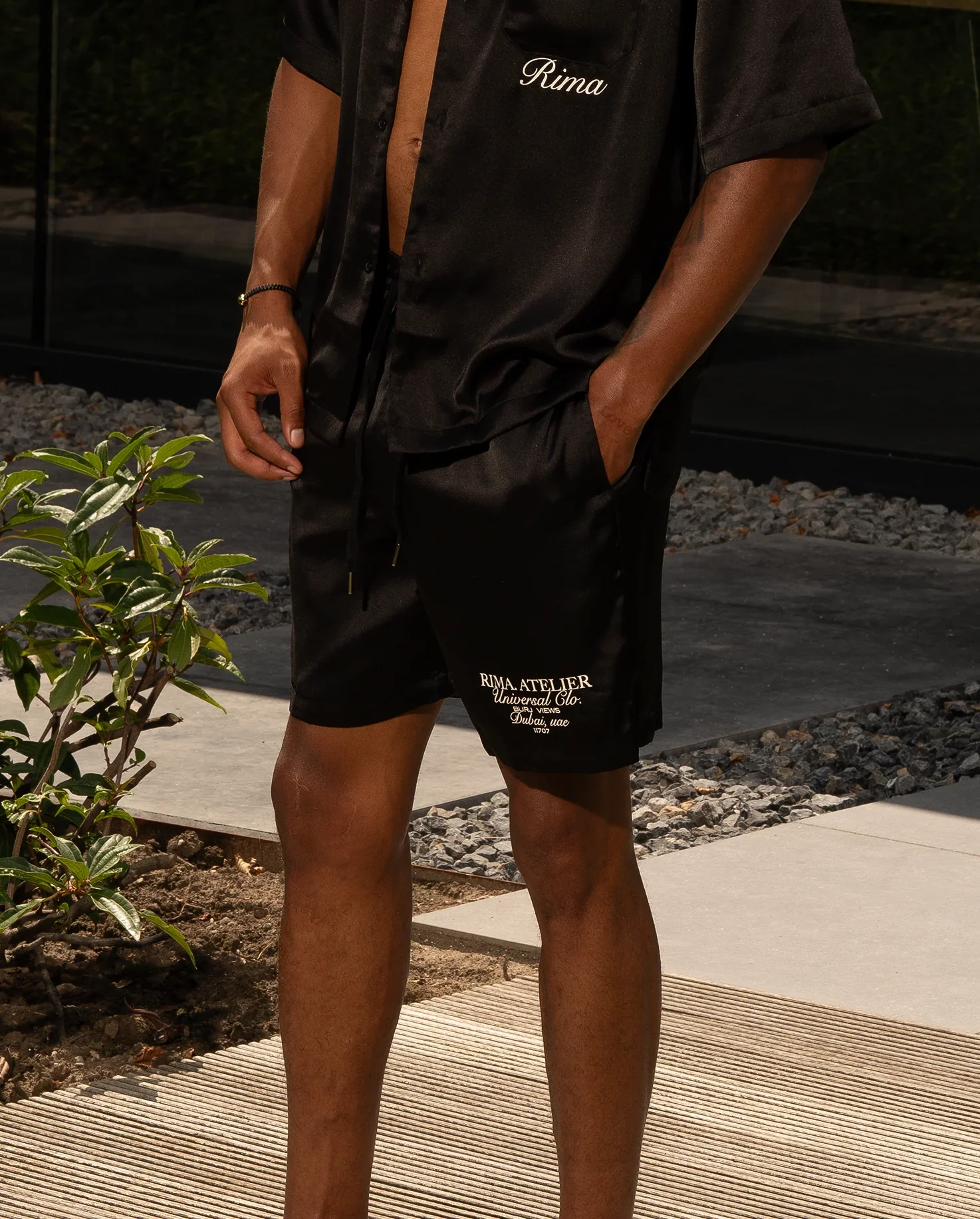 RIMA - SATIN SHORTS - BLACK - Image 2