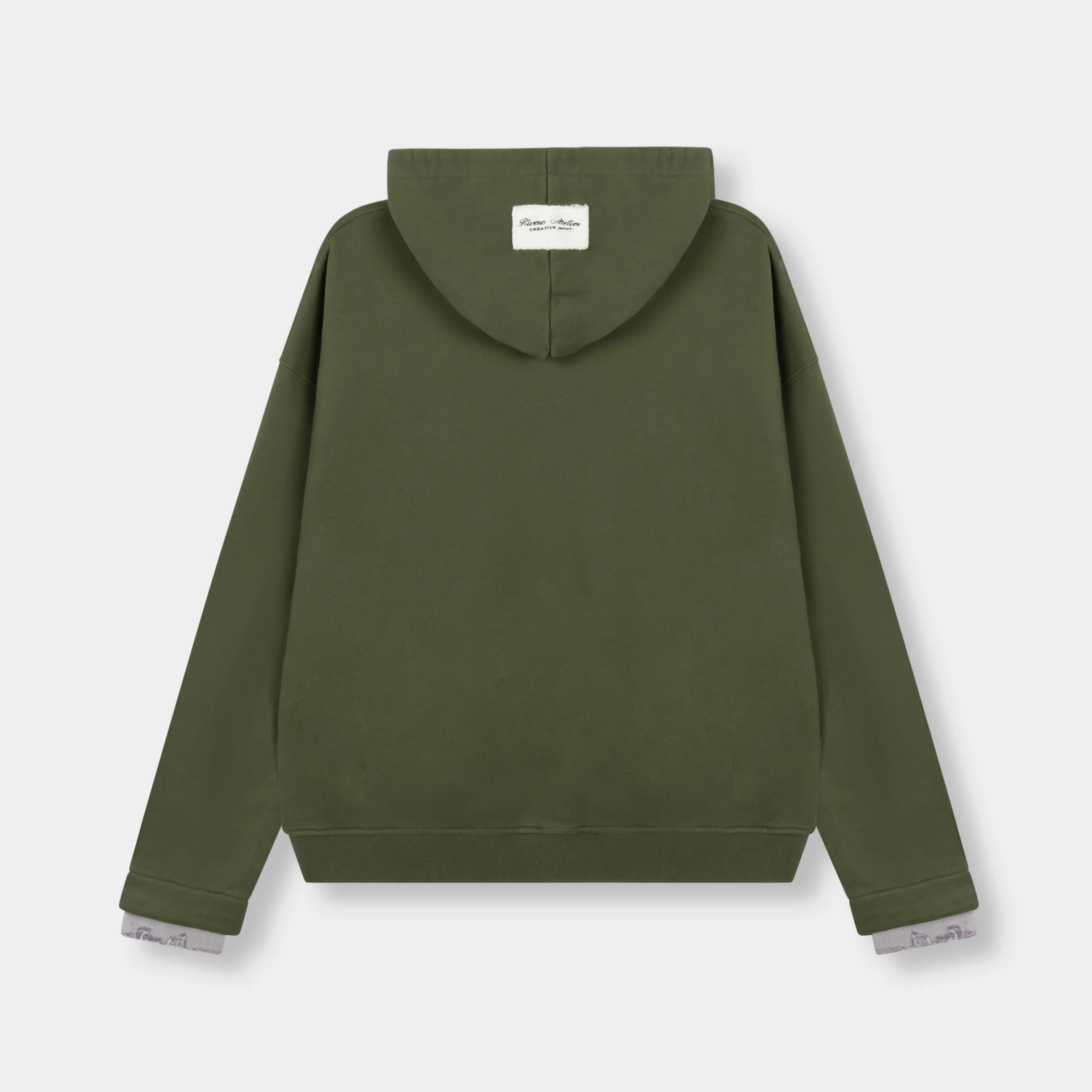 RIVERO - ACADEMY DENIM CUTT OFF HOODIE - GREEN - Image 2
