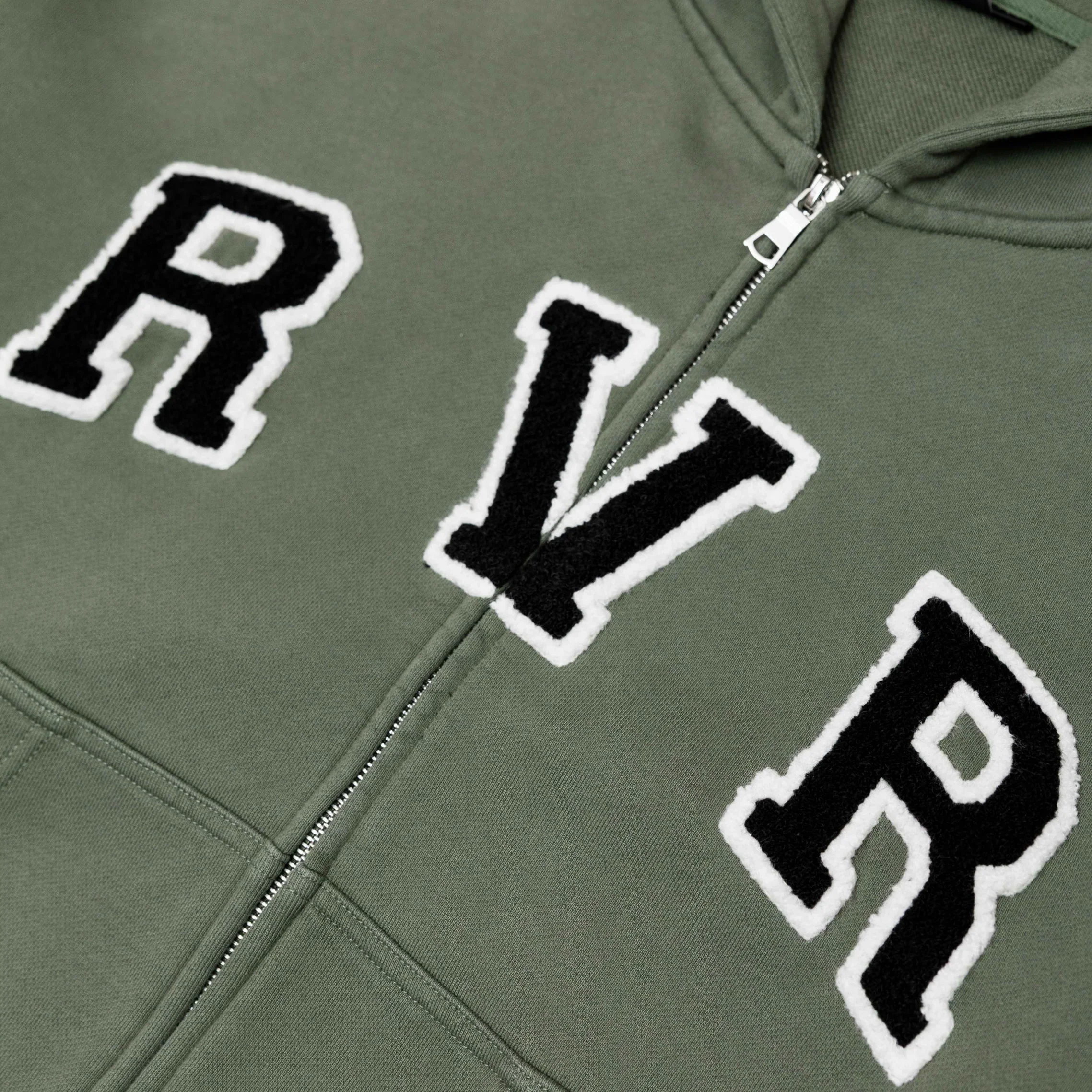 RIVERO - ACADEMY DENIM CUTT OFF HOODIE - GREEN - Image 3