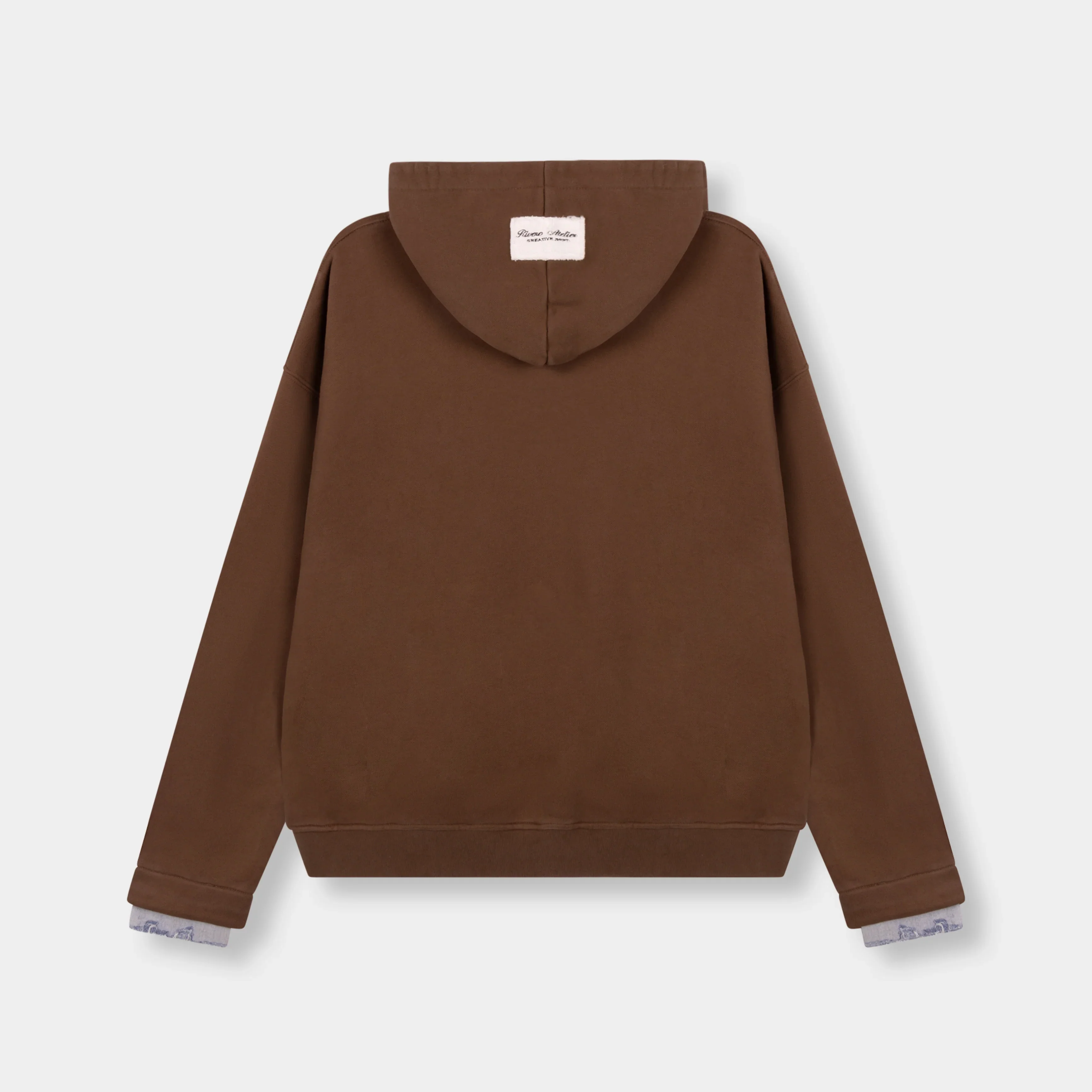 RIVERO - ACADEMY DENIM CUTT OFF HOODIE - BROWN - Image 2