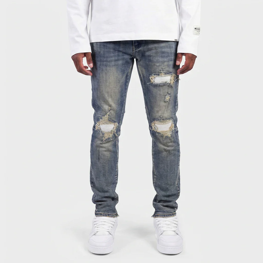 RIVERO - RIPPED ARCHIVE DENIM SLIGHTLY SPLIT - Image 2