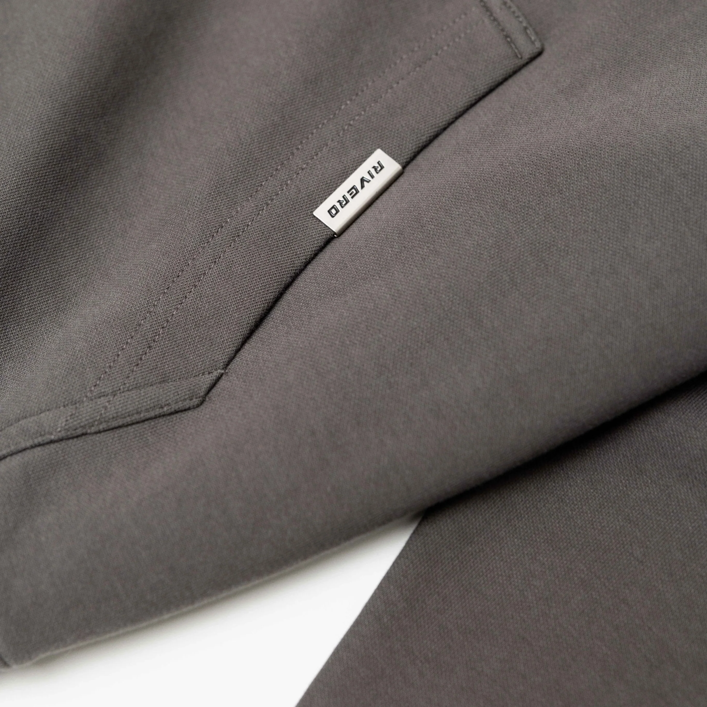 RIVERO - ATELIER DOUBLE LAYERED ZIP HOODIE GREY - Image 3