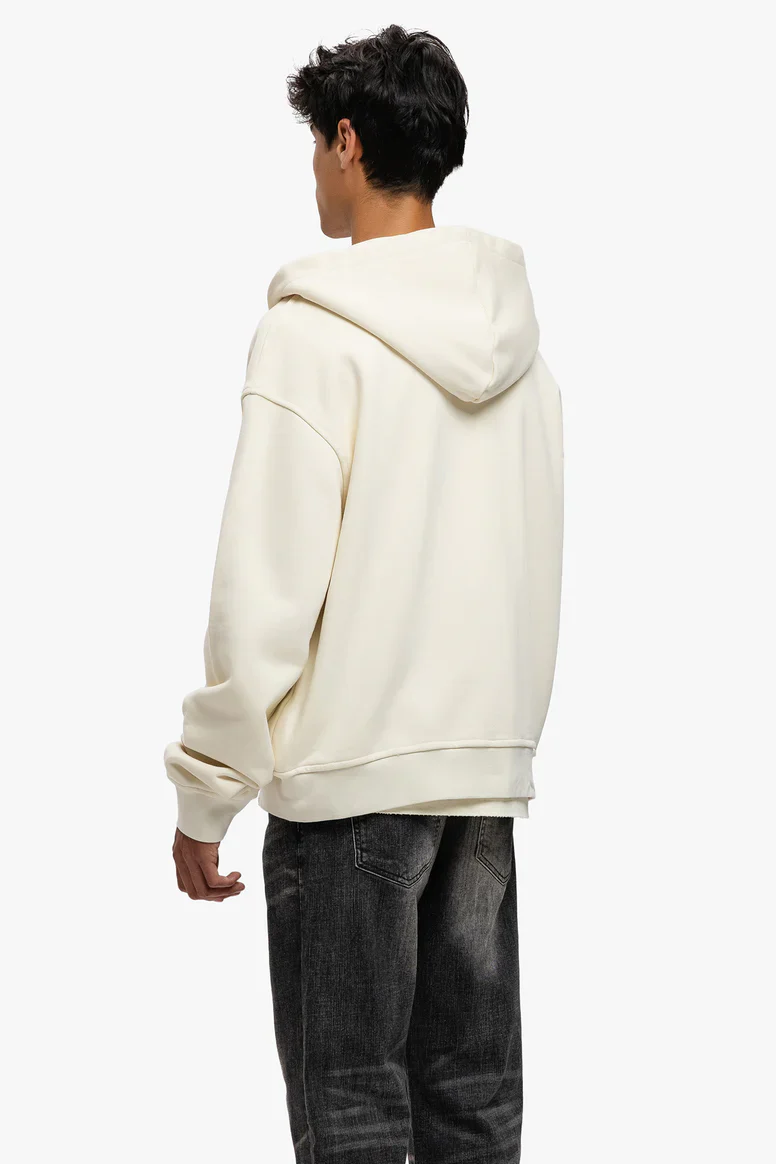 RIVERO - ATELIER RETRO DOUBLE ZIP HOODIE OFF WHITE - Image 6