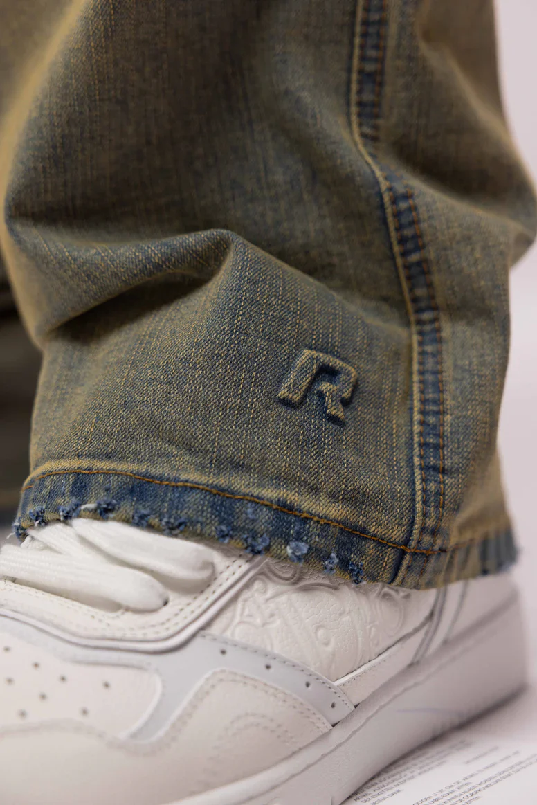 RIVERO - BAGGY HEAVY WASHED CARGO DENIM JEANS - Image 6